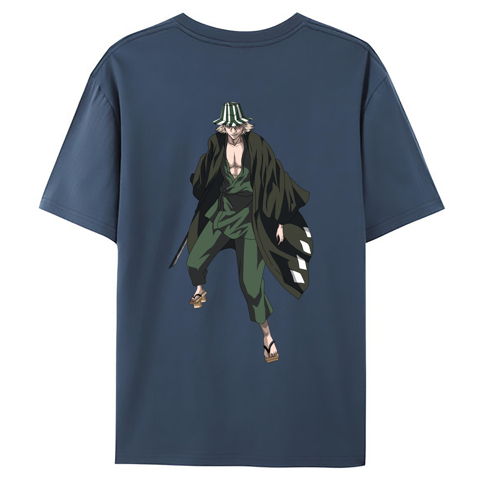 （画像用） "ブリーチ 浦原 喜助（うらはら きすけ） BLEACH Urahara Kisuke " 綿100％ メンズ半袖Tシャツ（バックプリント） 通気性