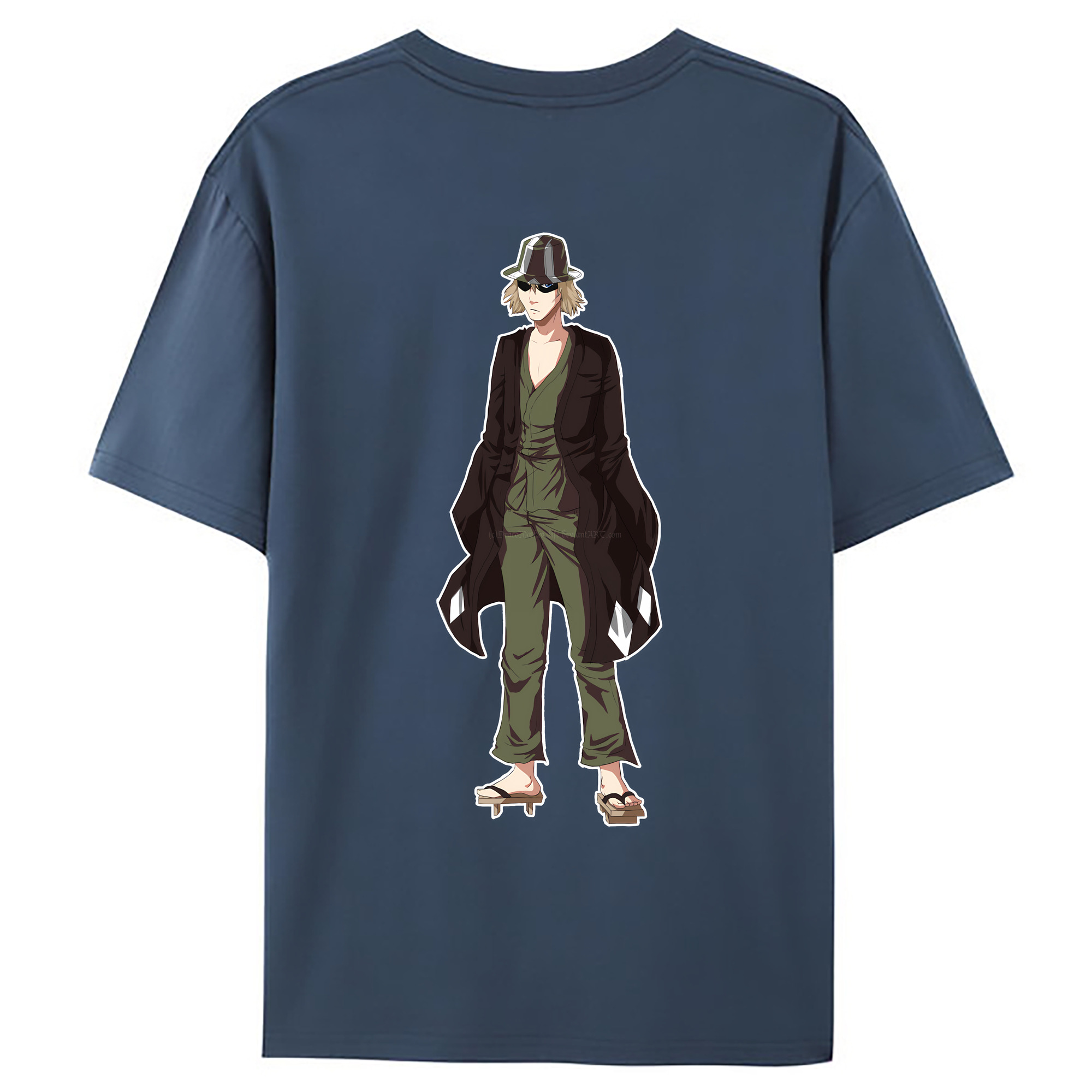 （画像用） "ブリーチ 浦原 喜助（うらはら きすけ） BLEACH Urahara Kisuke " 綿100％ メンズ半袖Tシャツ（バックプリント） 通気性