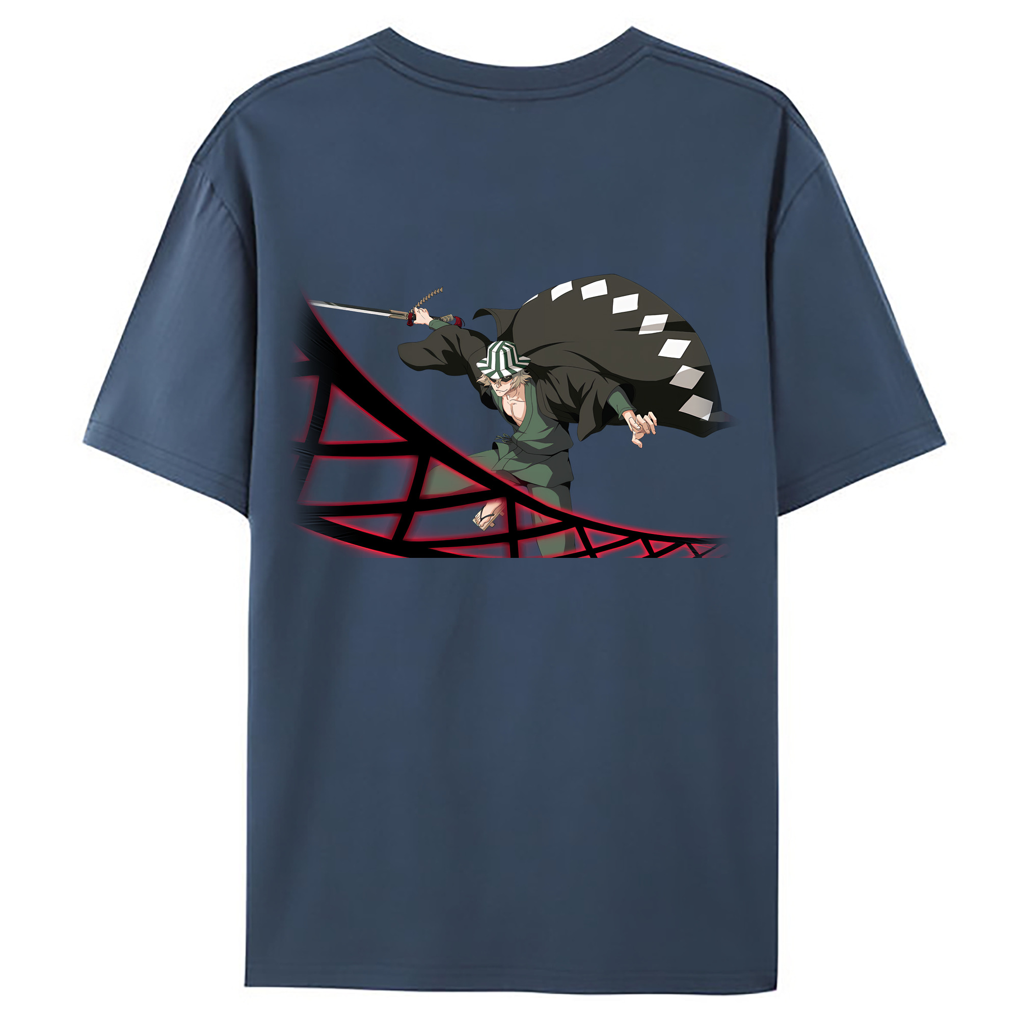 （画像用） "ブリーチ 浦原 喜助（うらはら きすけ） BLEACH Urahara Kisuke " 綿100％ メンズ半袖Tシャツ（バックプリント） 通気性