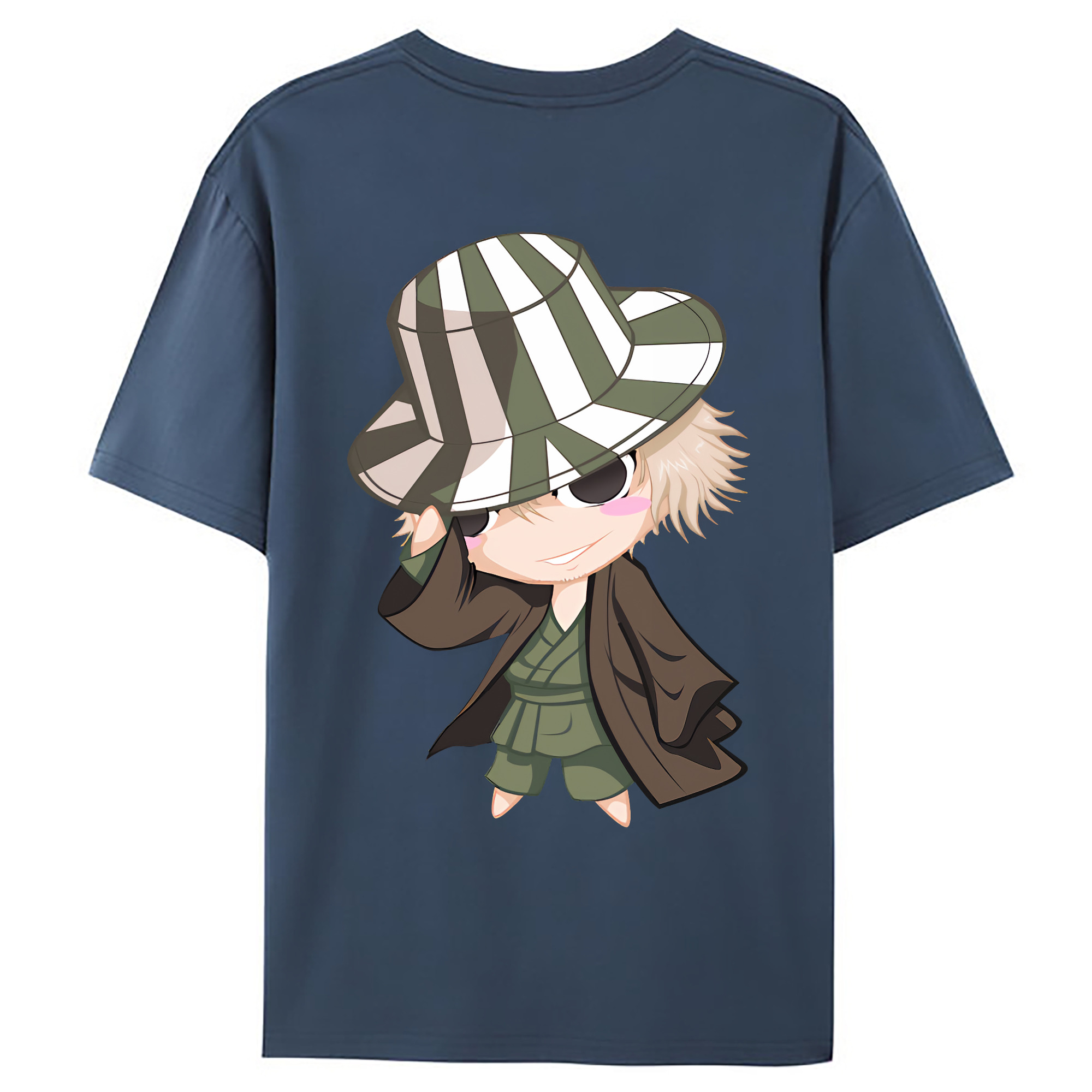（画像用） "ブリーチ 浦原 喜助（うらはら きすけ） BLEACH Urahara Kisuke " 綿100％ メンズ半袖Tシャツ（バックプリント） 通気性