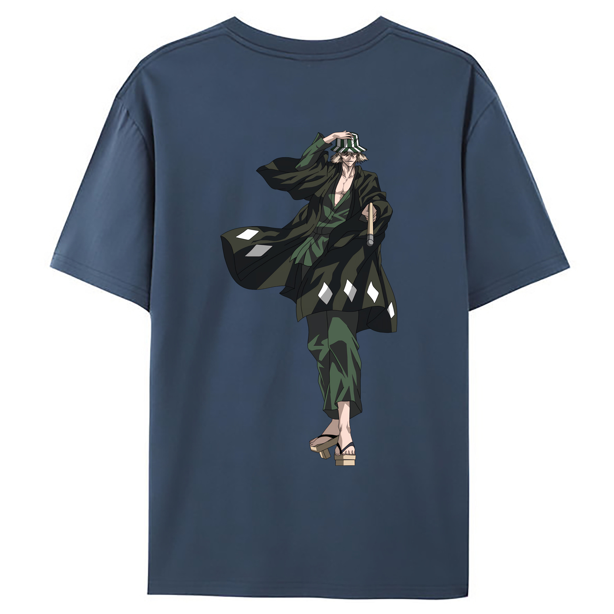 （画像用） "ブリーチ 浦原 喜助（うらはら きすけ） BLEACH Urahara Kisuke " 綿100％ メンズ半袖Tシャツ（バックプリント） 通気性