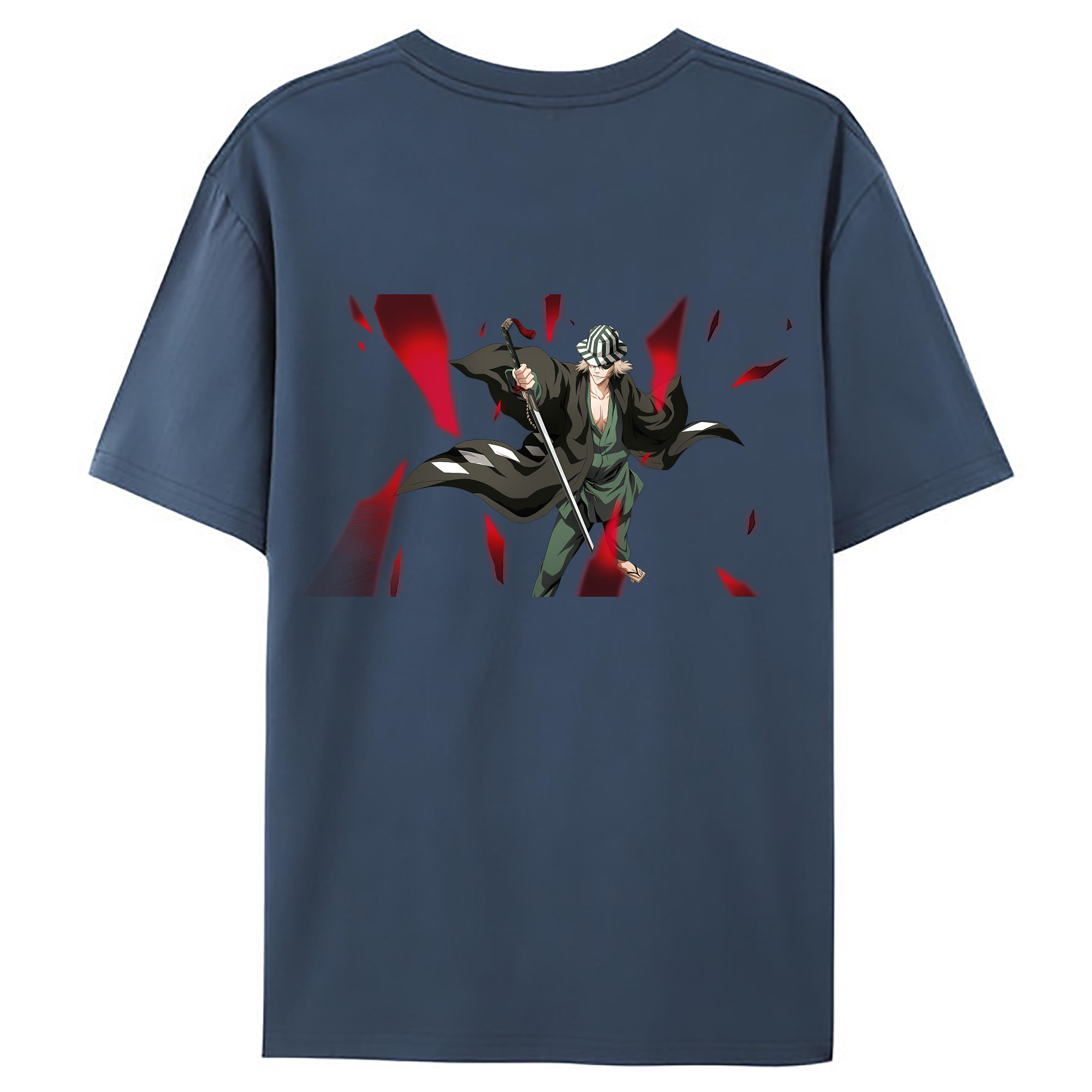 （画像用） "ブリーチ 浦原 喜助（うらはら きすけ） BLEACH Urahara Kisuke " 綿100％ メンズ半袖Tシャツ（バックプリント） 通気性