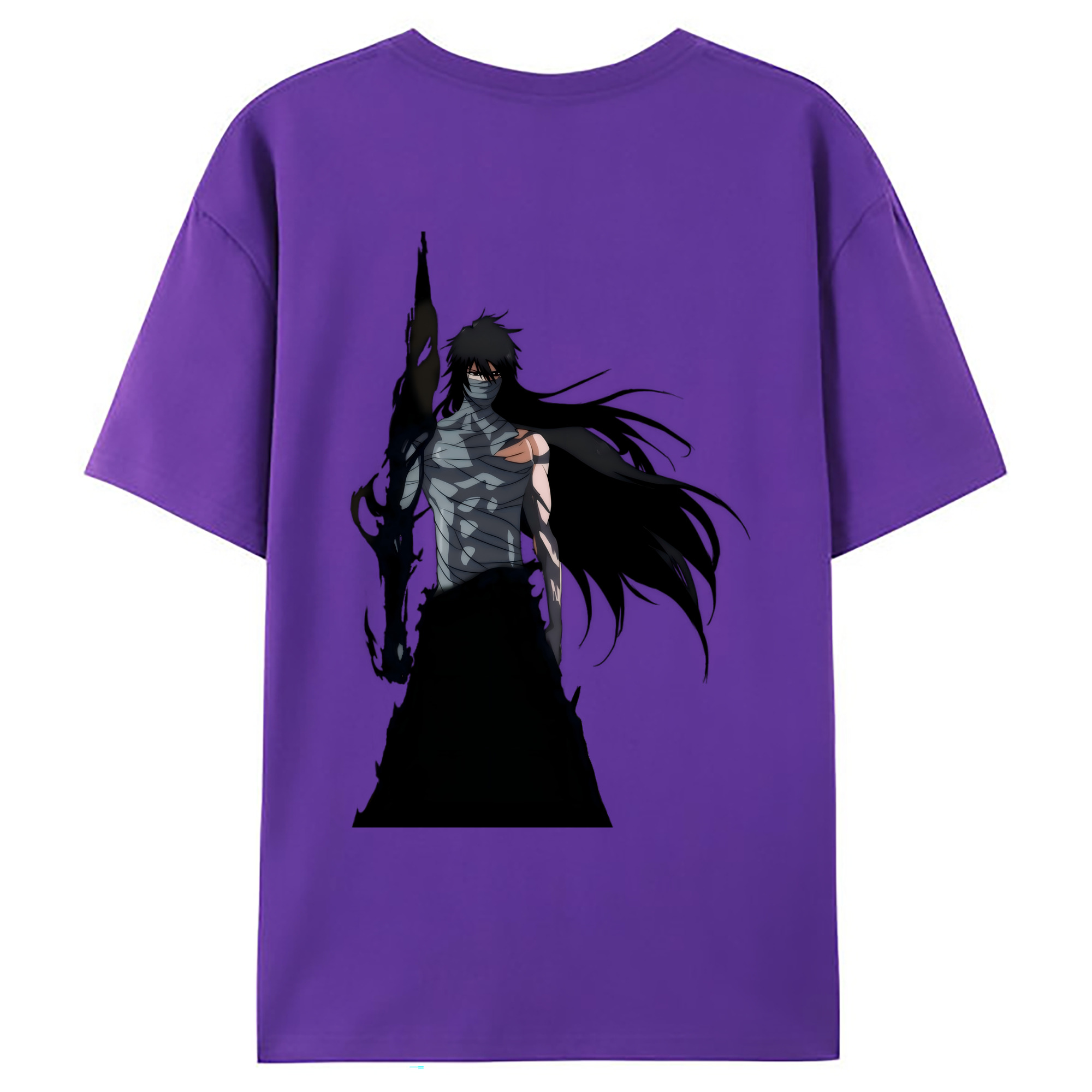 （画像用） ブリーチ 黒崎一護（くろさき いちご）BLEACH Kurosaki Ichigo 綿100％ メンズ半袖Tシャツ（バックプリント） 通気性