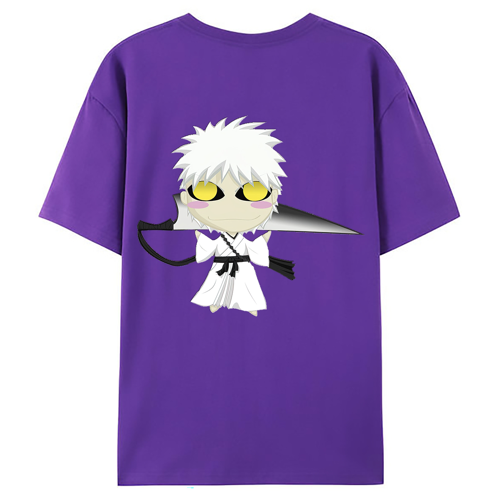 （画像用） ブリーチ 黒崎一護（くろさき いちご）BLEACH Kurosaki Ichigo 綿100％ メンズ半袖Tシャツ（バックプリント） 通気性