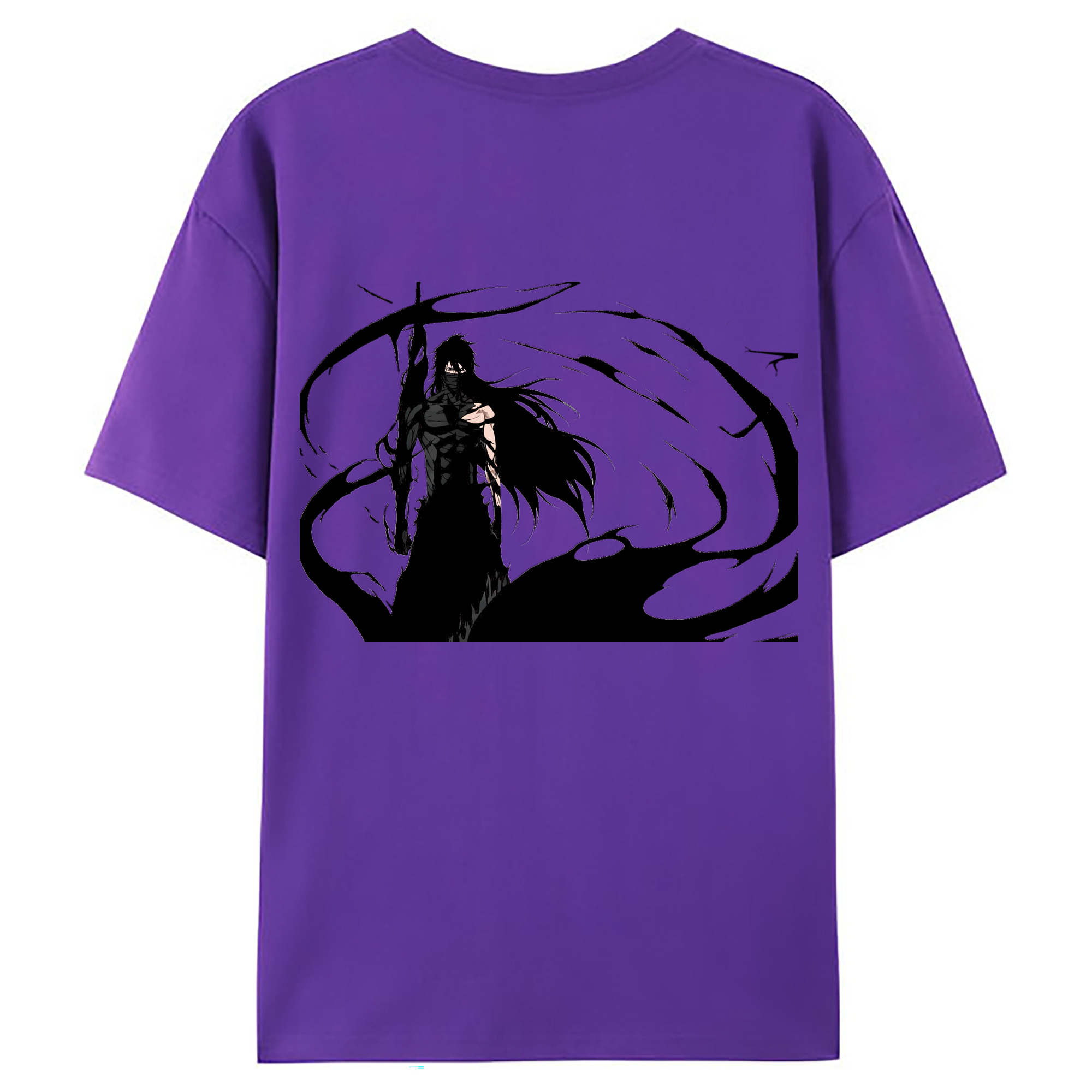 （画像用） ブリーチ 黒崎一護（くろさき いちご）BLEACH Kurosaki Ichigo 綿100％ メンズ半袖Tシャツ（バックプリント） 通気性