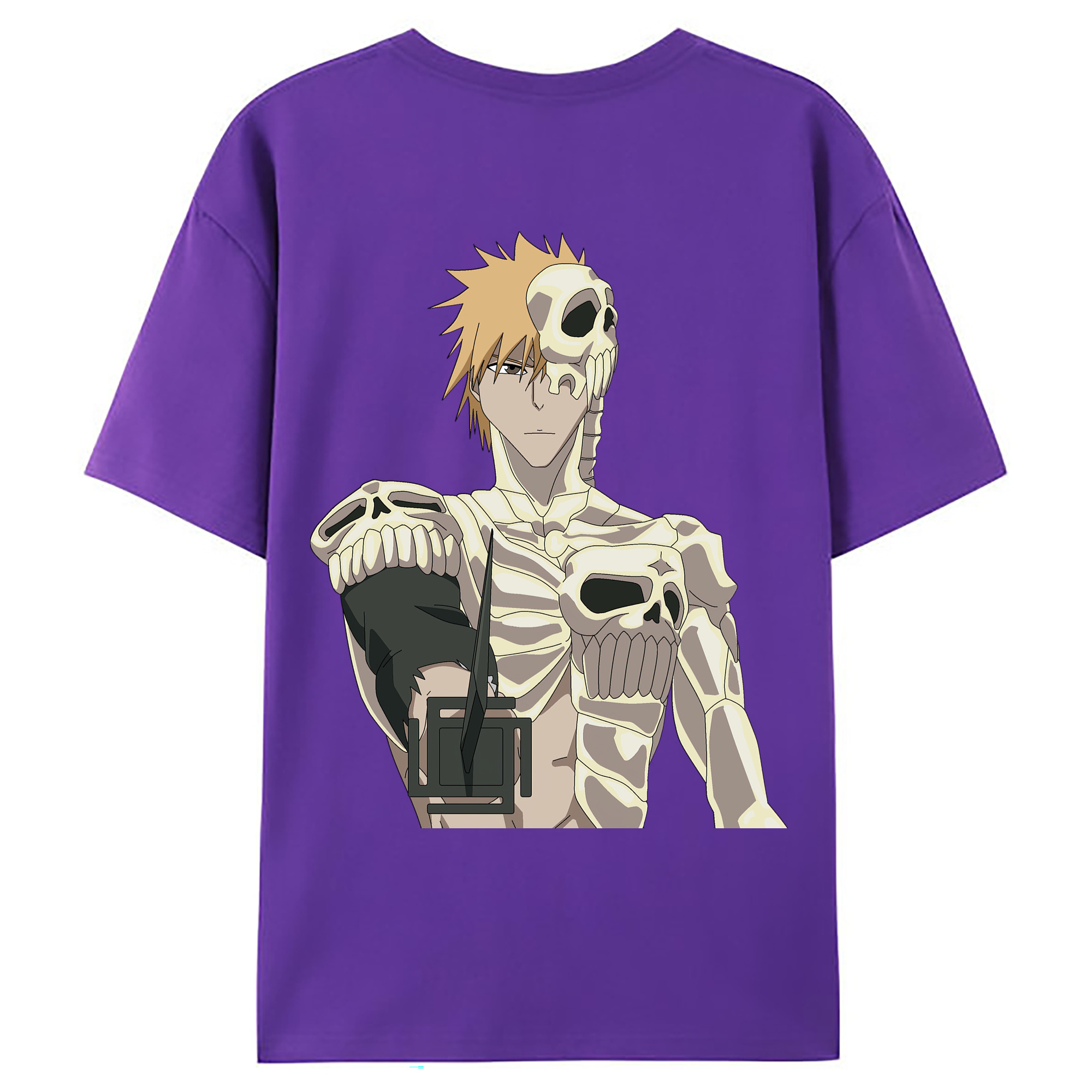 （画像用） ブリーチ 黒崎一護（くろさき いちご）BLEACH Kurosaki Ichigo 綿100％ メンズ半袖Tシャツ（バックプリント） 通気性