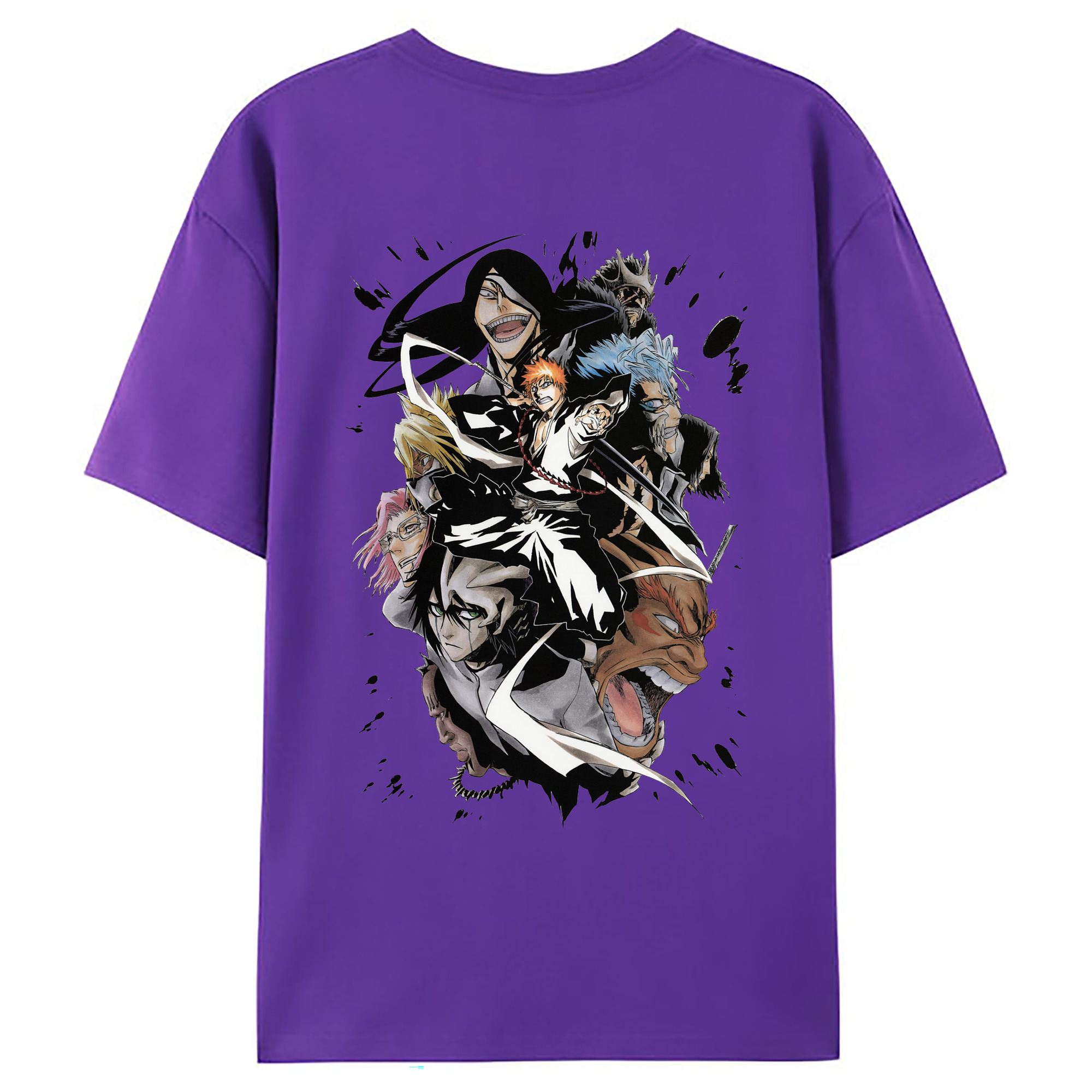 （画像用） ブリーチ 黒崎一護（くろさき いちご）BLEACH Kurosaki Ichigo 綿100％ メンズ半袖Tシャツ（バックプリント） 通気性
