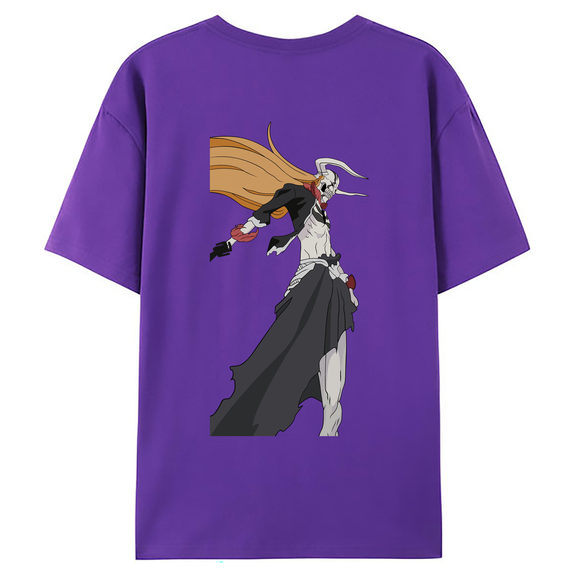 （画像用） ブリーチ 黒崎一護（くろさき いちご）BLEACH Kurosaki Ichigo 綿100％ メンズ半袖Tシャツ（バックプリント） 通気性