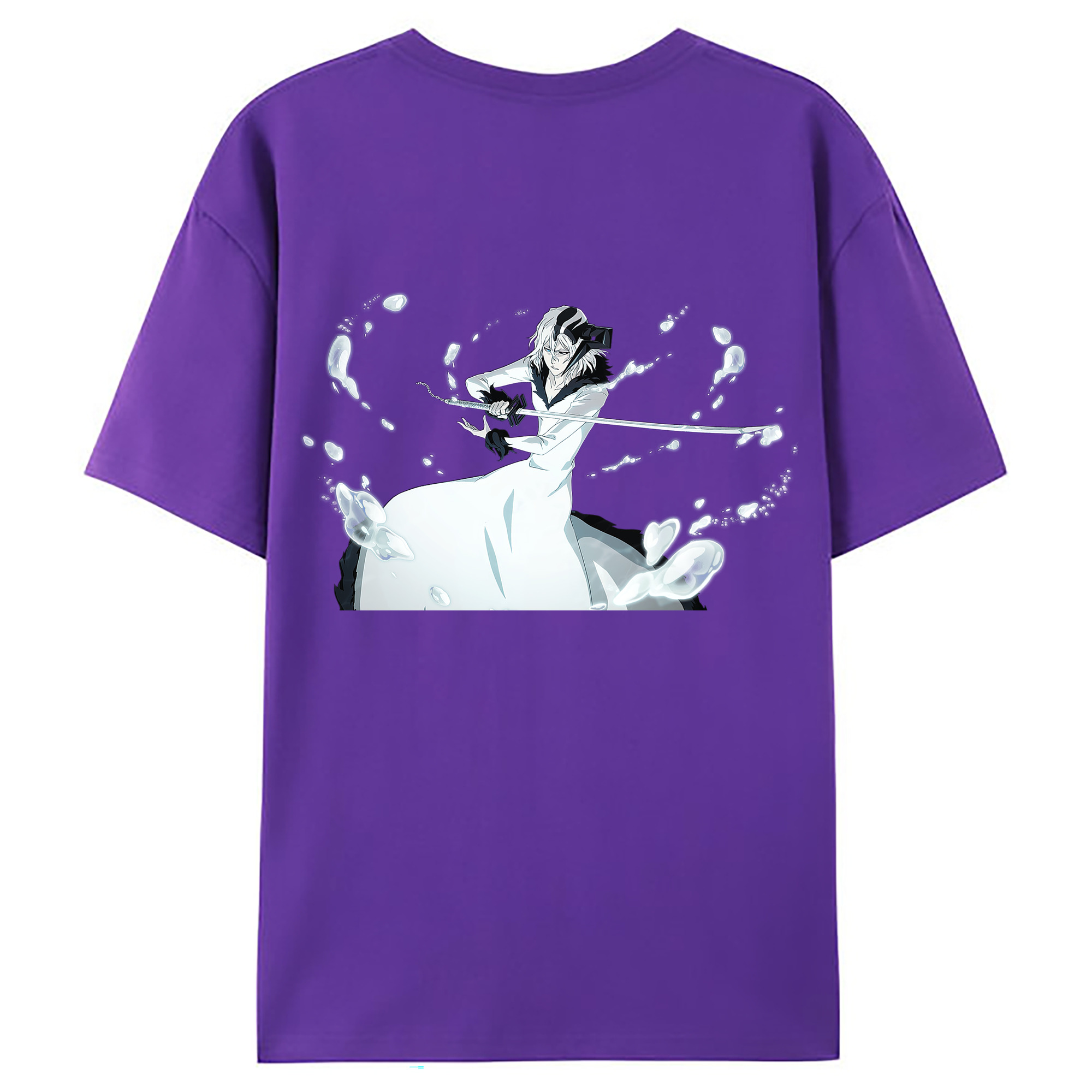 （画像用） ブリーチ 黒崎一護（くろさき いちご）BLEACH Kurosaki Ichigo 綿100％ メンズ半袖Tシャツ（バックプリント） 通気性
