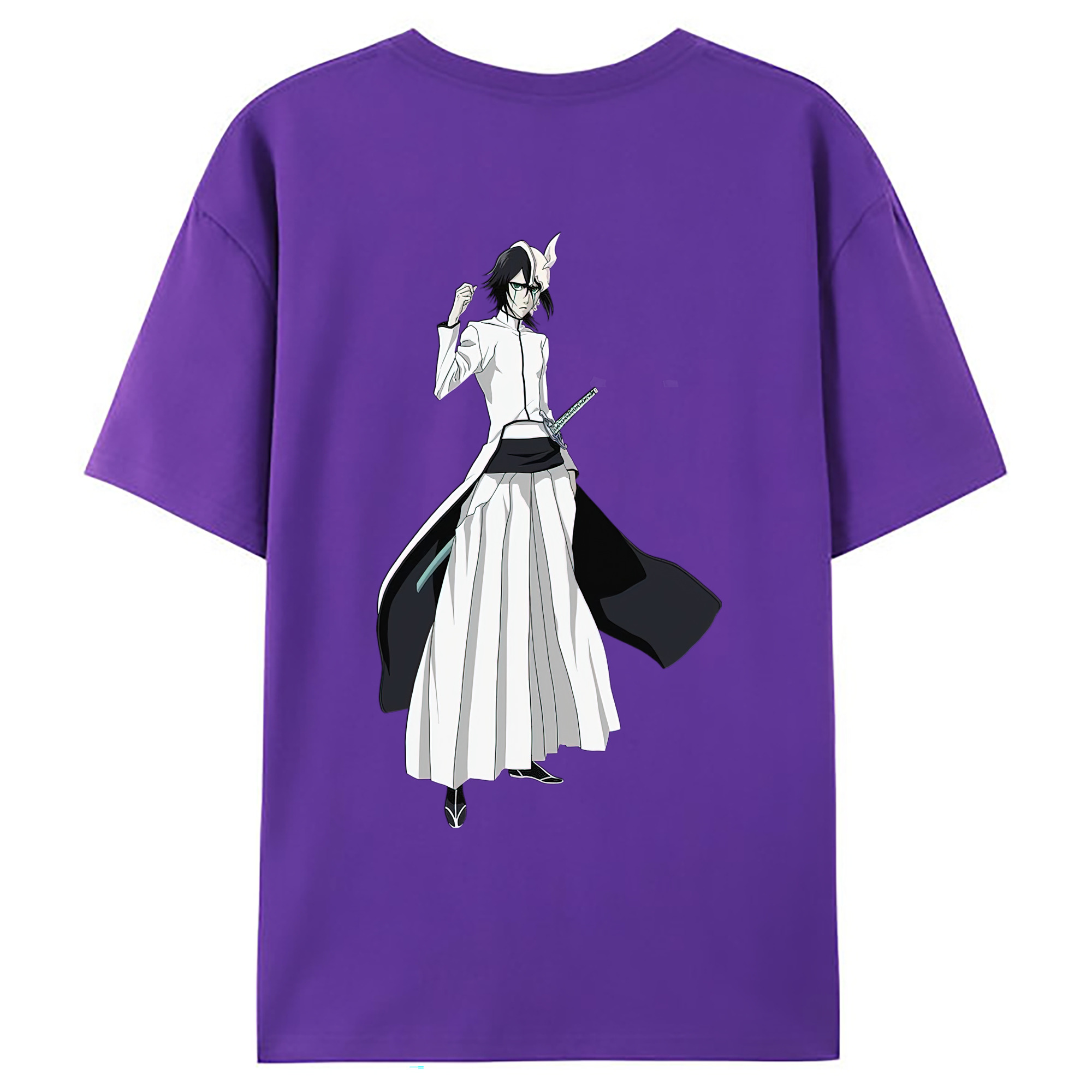 （画像用） ブリーチ ウルキオラ·シファー BLEACH Ulquiorra cifer 綿100％ メンズ半袖Tシャツ（バックプリント） 通気性