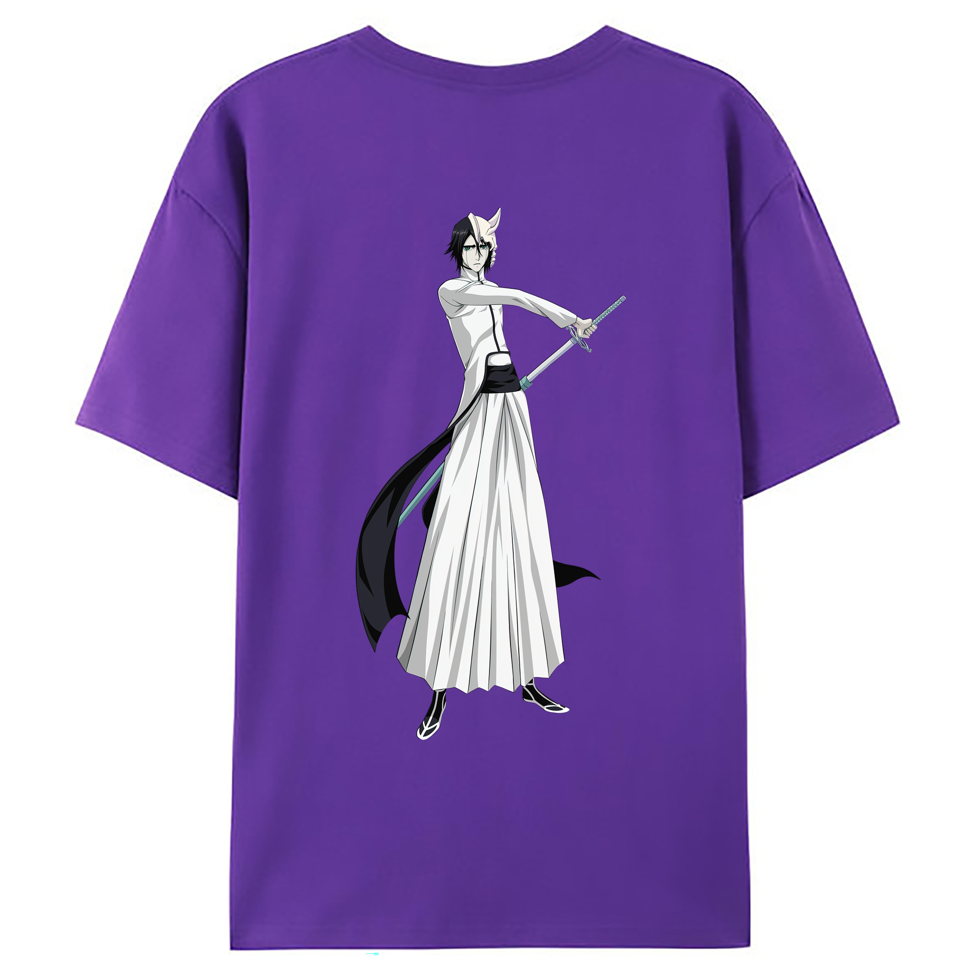（画像用） ブリーチ ウルキオラ·シファー BLEACH Ulquiorra cifer 綿100％ メンズ半袖Tシャツ（バックプリント） 通気性