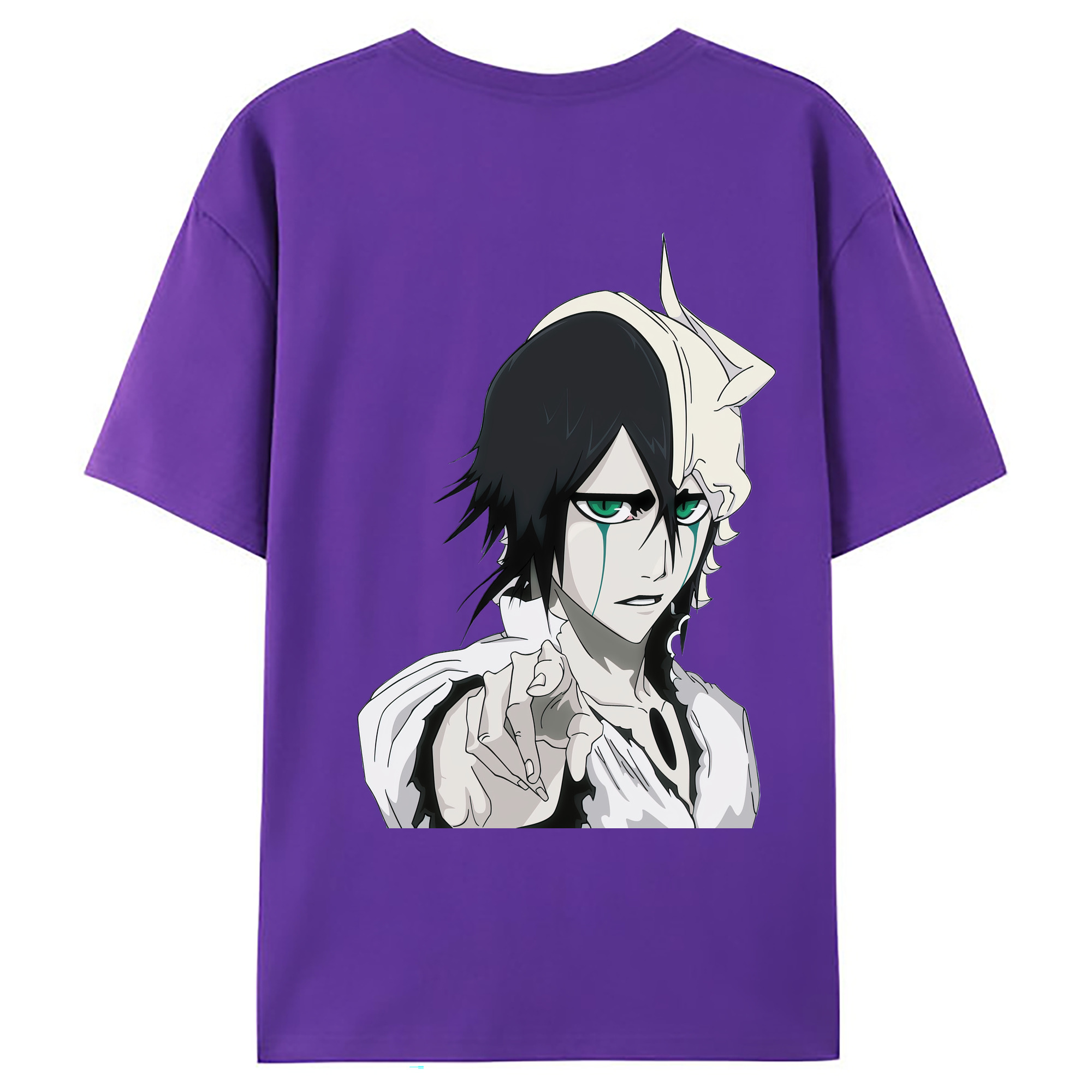 （画像用） ブリーチ ウルキオラ·シファー BLEACH Ulquiorra cifer 綿100％ メンズ半袖Tシャツ（バックプリント） 通気性