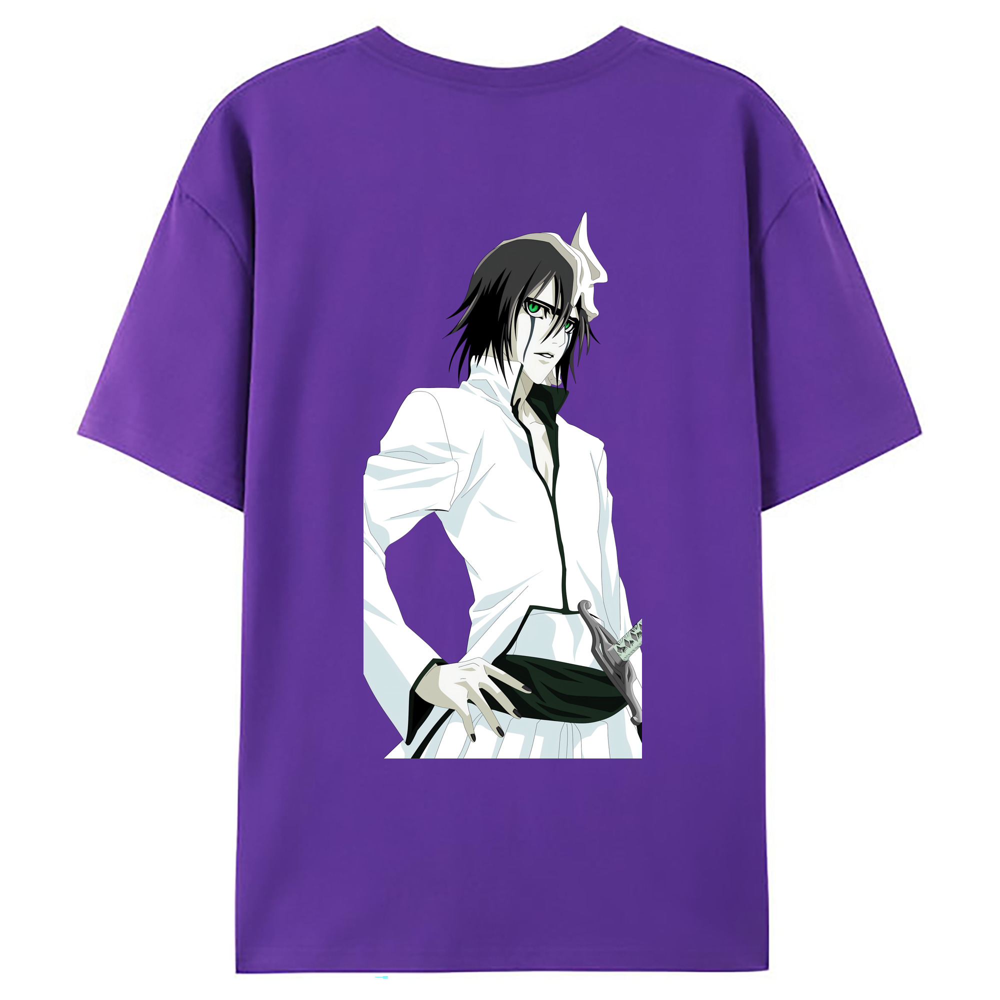 （画像用） ブリーチ ウルキオラ·シファー BLEACH Ulquiorra cifer 綿100％ メンズ半袖Tシャツ（バックプリント） 通気性