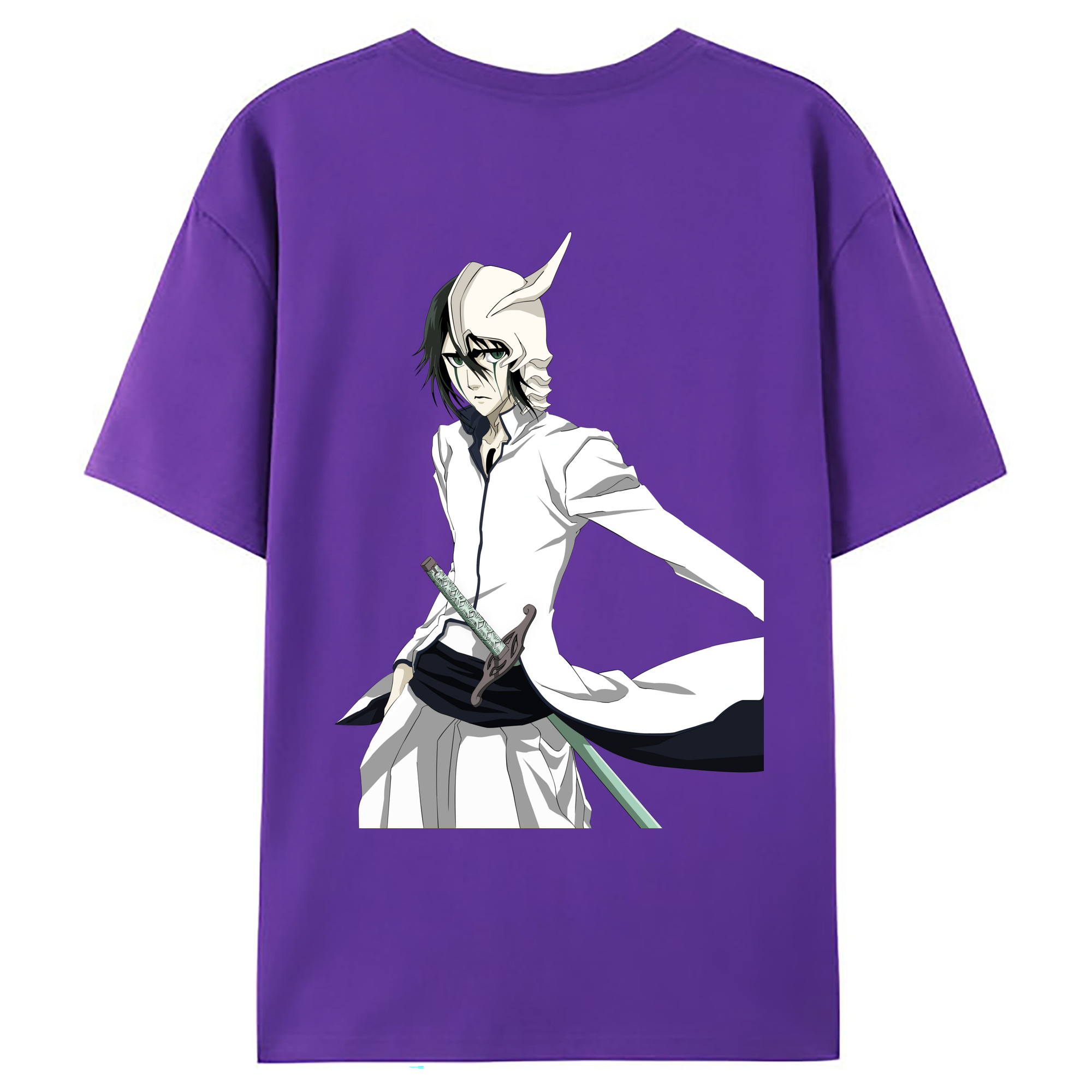 （画像用） ブリーチ ウルキオラ·シファー BLEACH Ulquiorra cifer 綿100％ メンズ半袖Tシャツ（バックプリント） 通気性