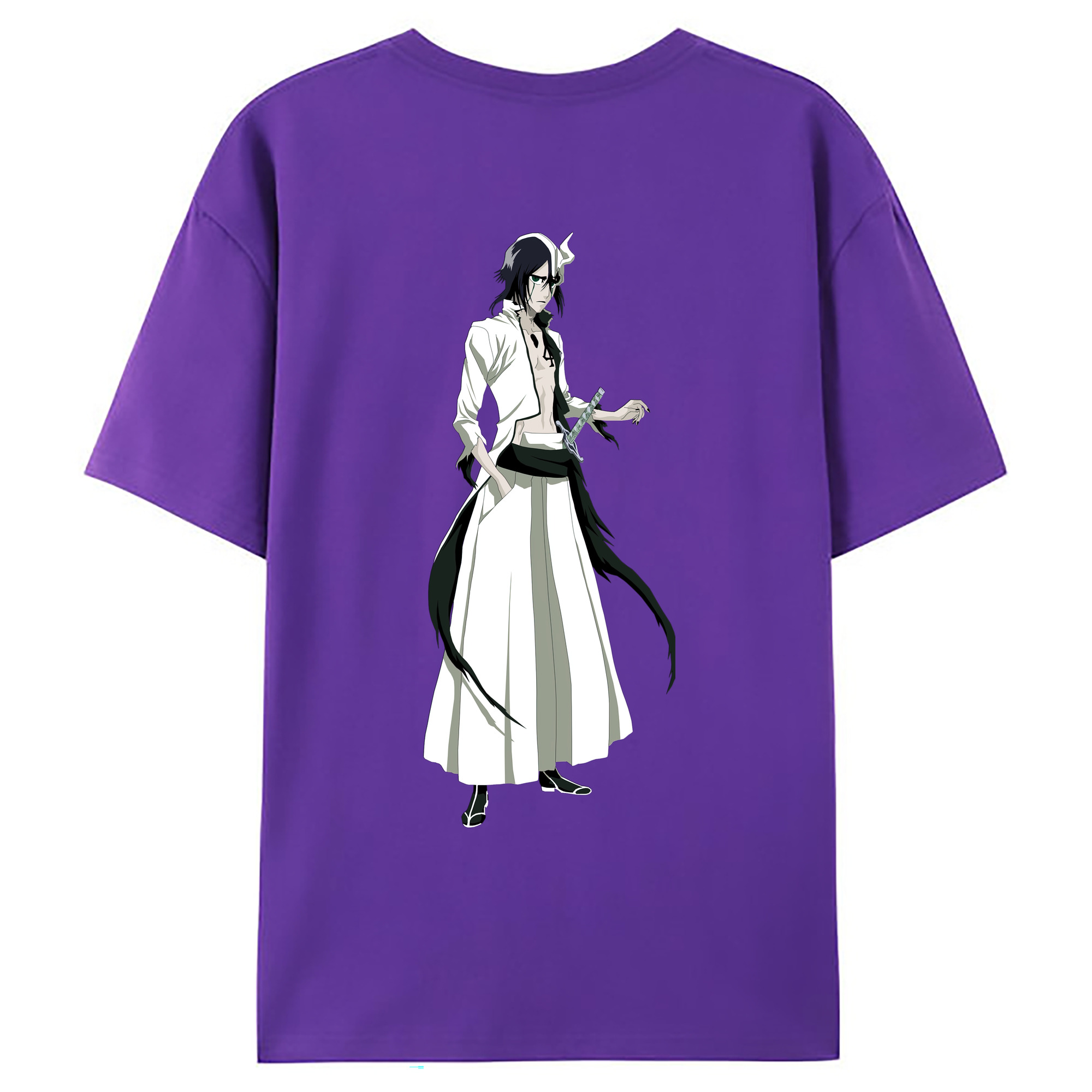（画像用） ブリーチ ウルキオラ·シファー BLEACH Ulquiorra cifer 綿100％ メンズ半袖Tシャツ（バックプリント） 通気性