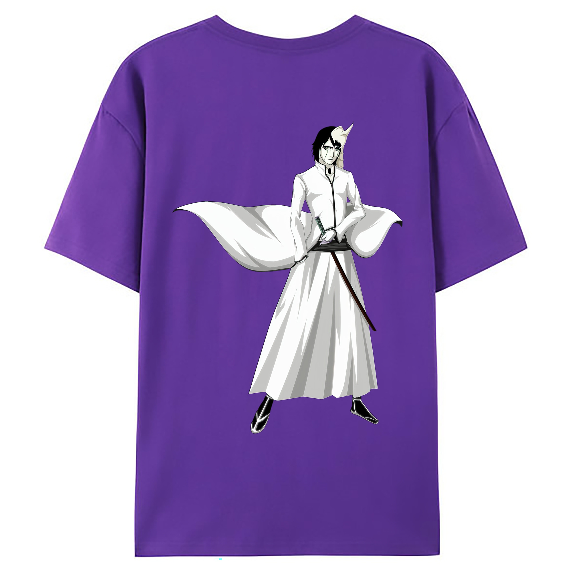 （画像用） ブリーチ ウルキオラ·シファー BLEACH Ulquiorra cifer 綿100％ メンズ半袖Tシャツ（バックプリント） 通気性