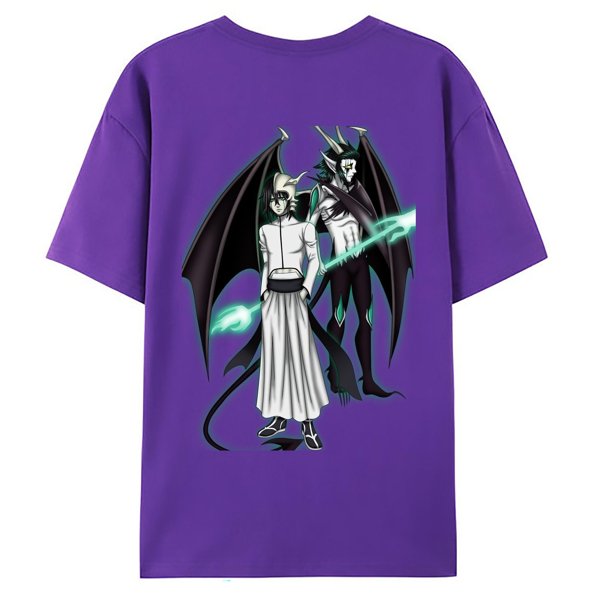 （画像用） ブリーチ ウルキオラ·シファー BLEACH Ulquiorra cifer 綿100％ メンズ半袖Tシャツ（バックプリント） 通気性