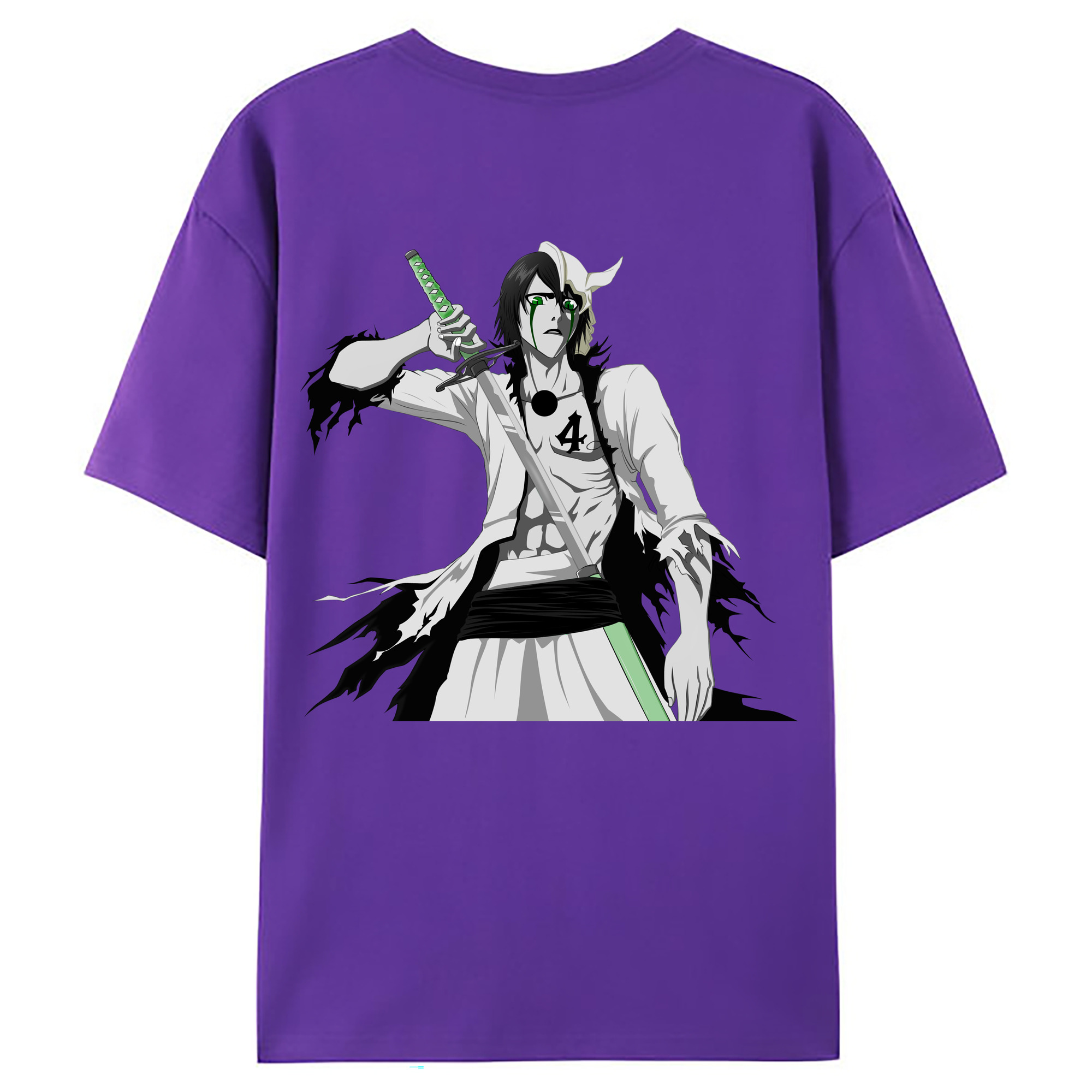（画像用） ブリーチ ウルキオラ·シファー BLEACH Ulquiorra cifer 綿100％ メンズ半袖Tシャツ（バックプリント） 通気性