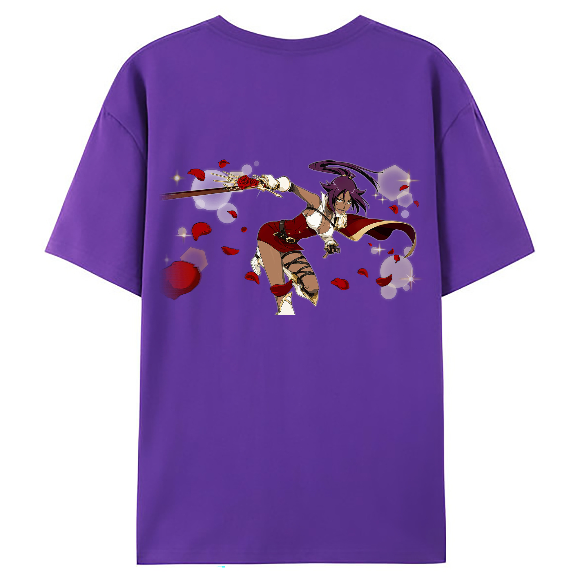 （画像用） ブリーチ 四楓院 夜一（しほういん よるいち） BLEACH Shihouin Yoruichi 綿100％ メンズ半袖Tシャツ（バックプリント） 通気性