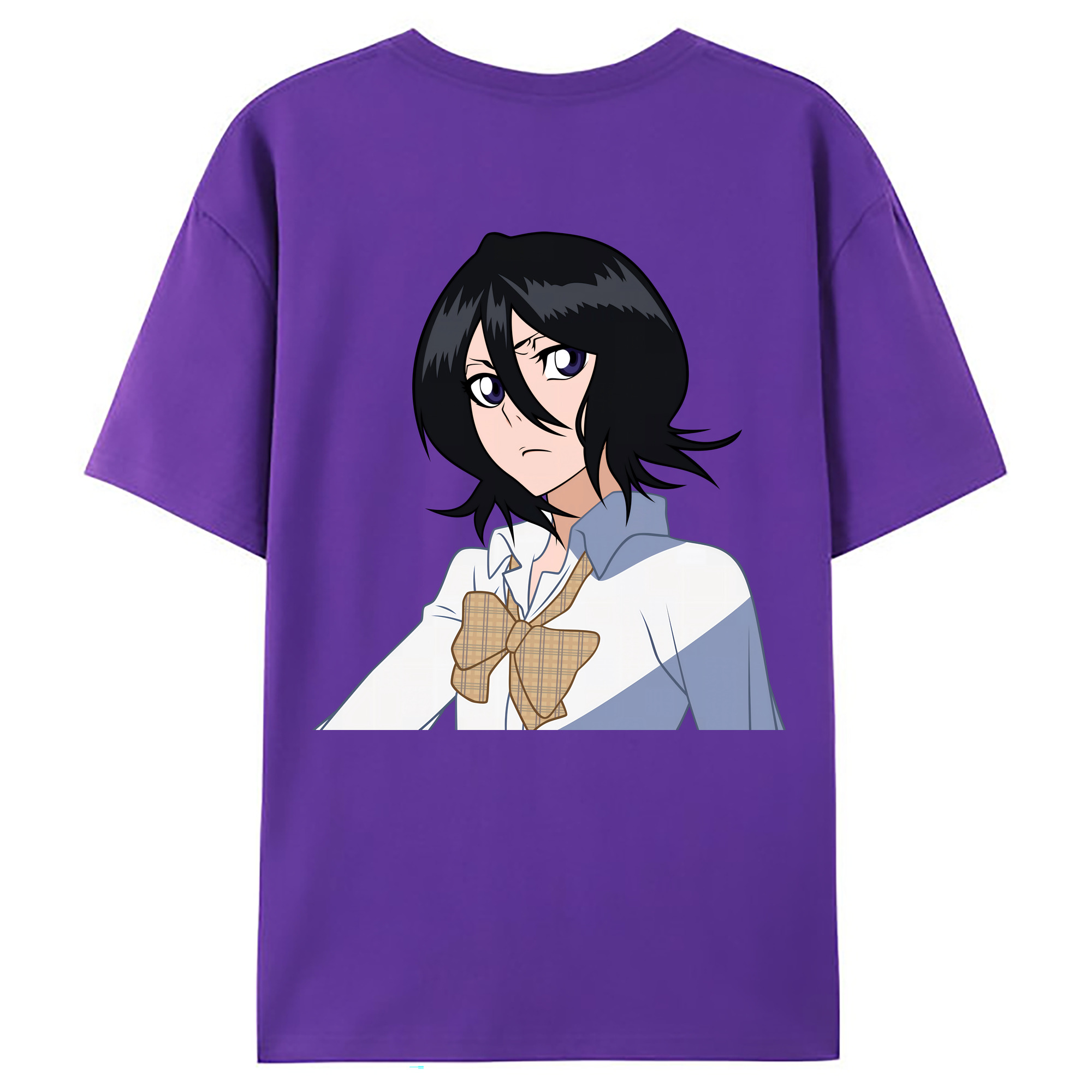 （画像用） ブリーチ 朽木ルキア BLEACH Kuchiki Rukia 綿100％ メンズ半袖Tシャツ（バックプリント） 通気性