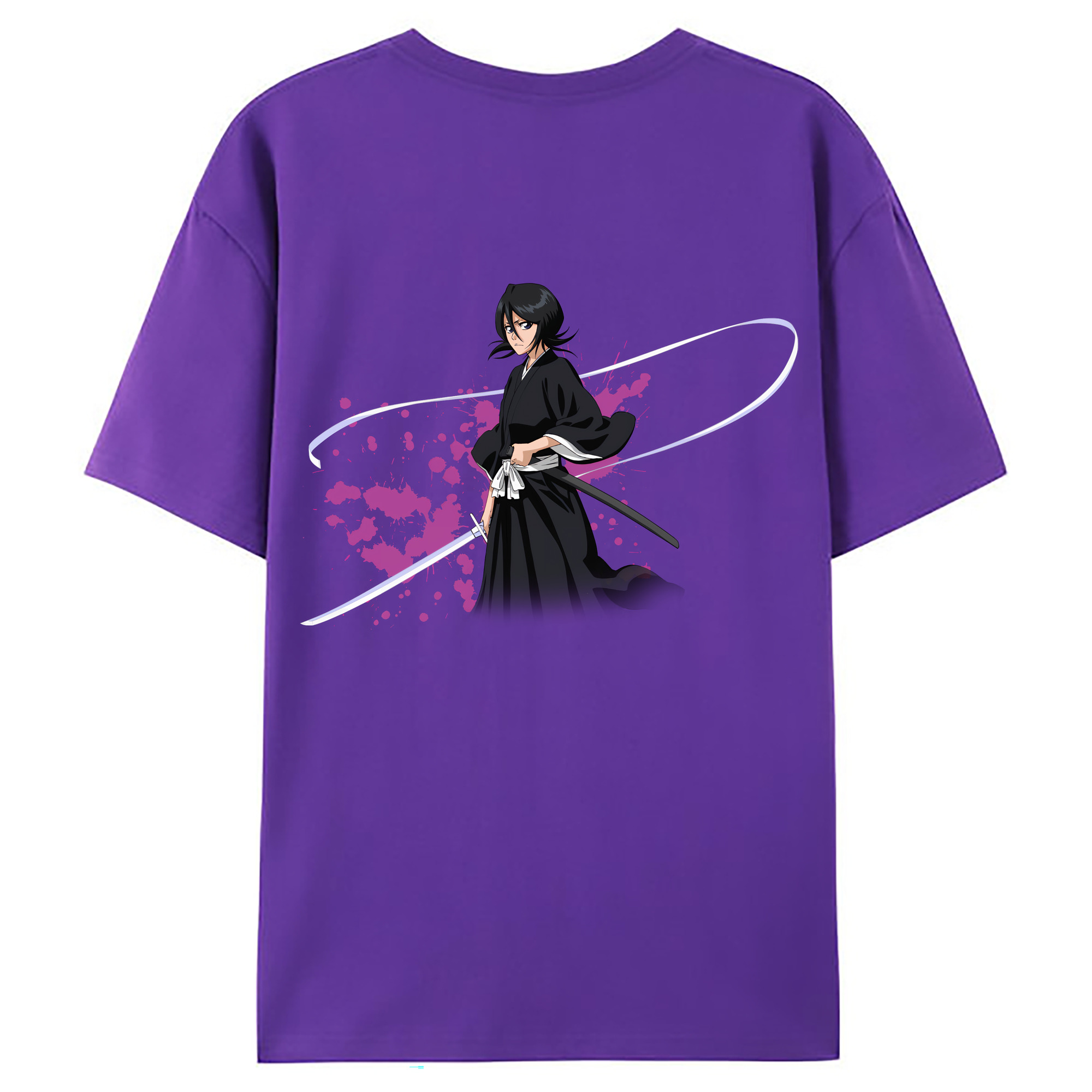 （画像用） ブリーチ 朽木ルキア BLEACH Kuchiki Rukia 綿100％ メンズ半袖Tシャツ（バックプリント） 通気性