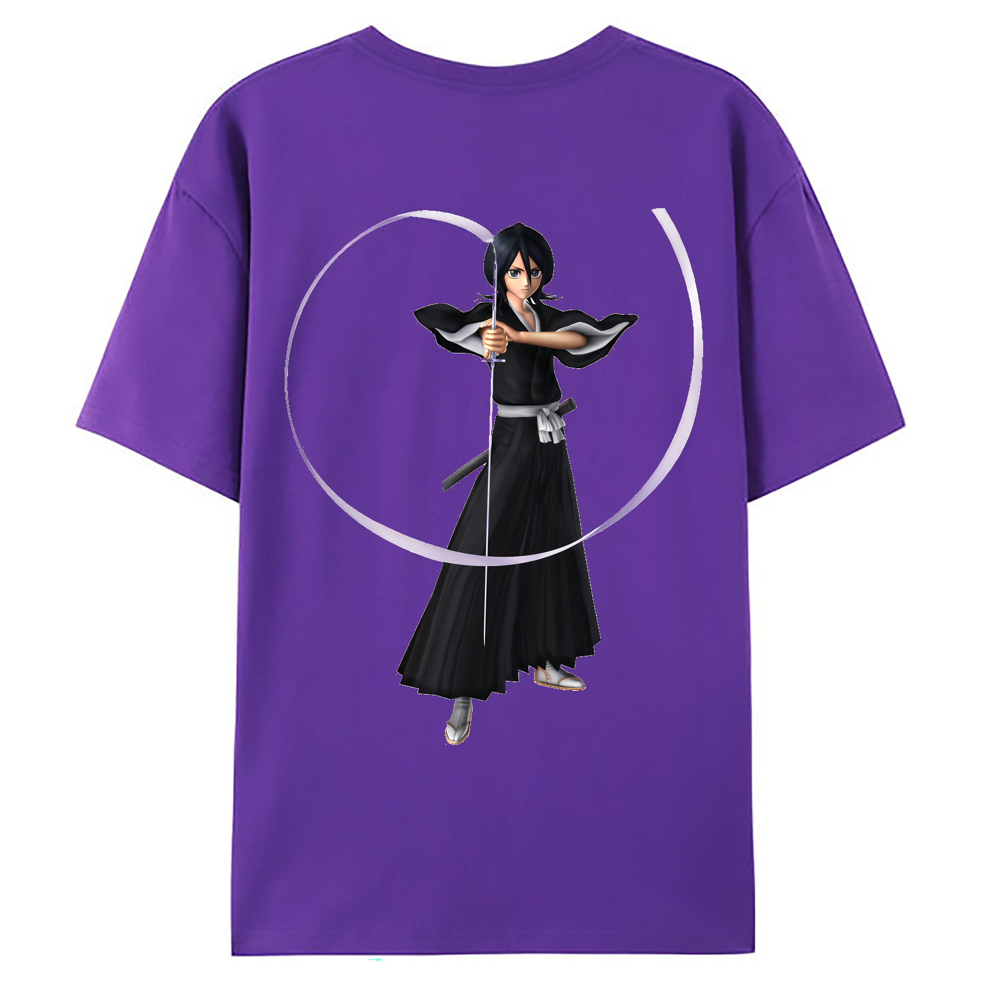 （画像用） ブリーチ 朽木ルキア BLEACH Kuchiki Rukia 綿100％ メンズ半袖Tシャツ（バックプリント） 通気性