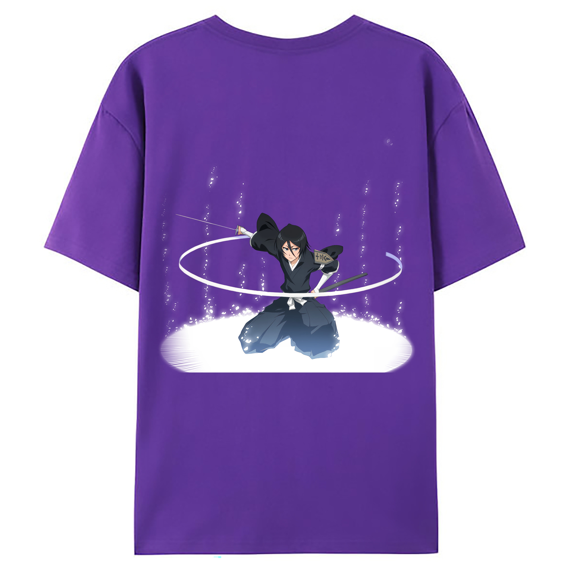 （画像用） ブリーチ 朽木ルキア BLEACH Kuchiki Rukia 綿100％ メンズ半袖Tシャツ（バックプリント） 通気性