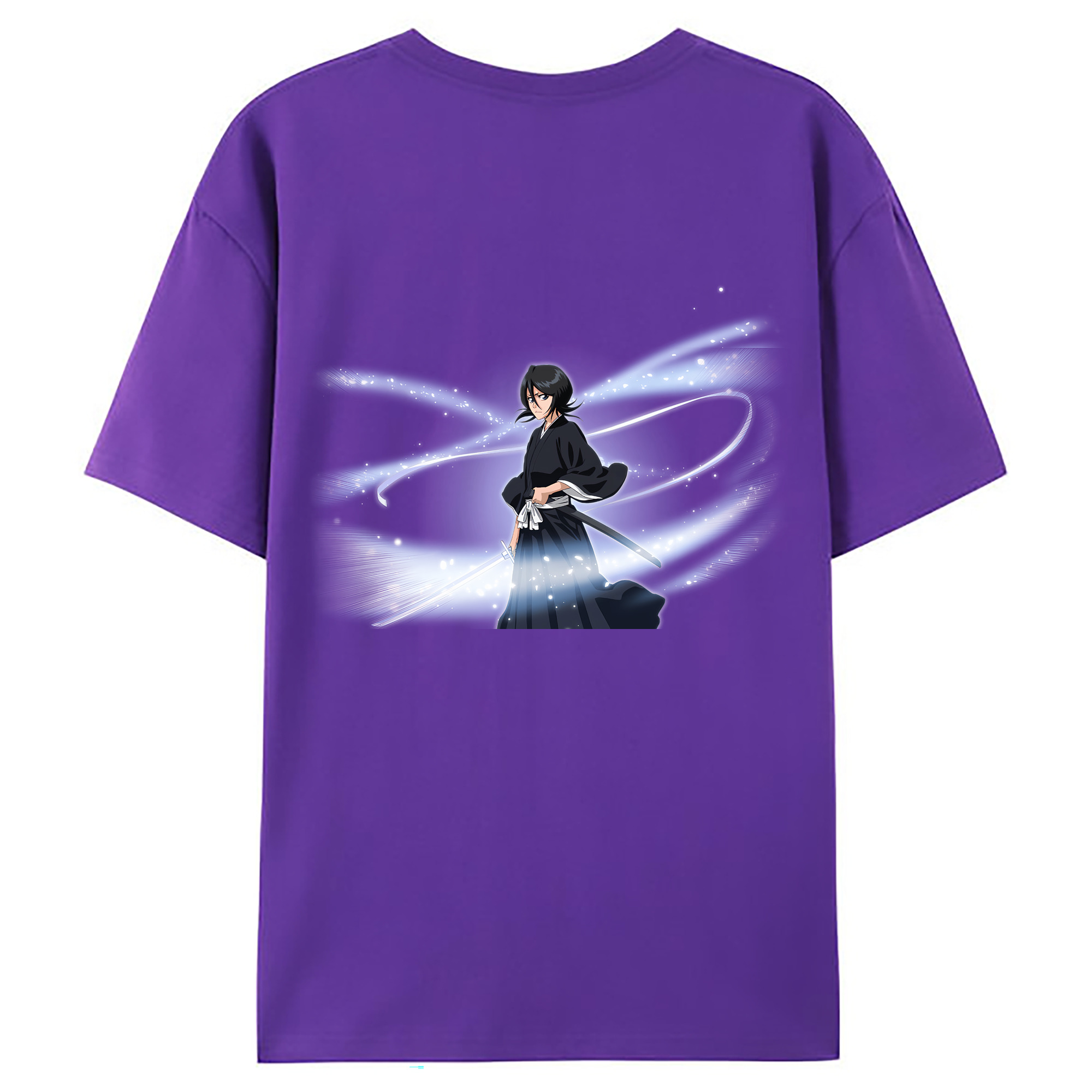 （画像用） ブリーチ 朽木ルキア BLEACH Kuchiki Rukia 綿100％ メンズ半袖Tシャツ（バックプリント） 通気性