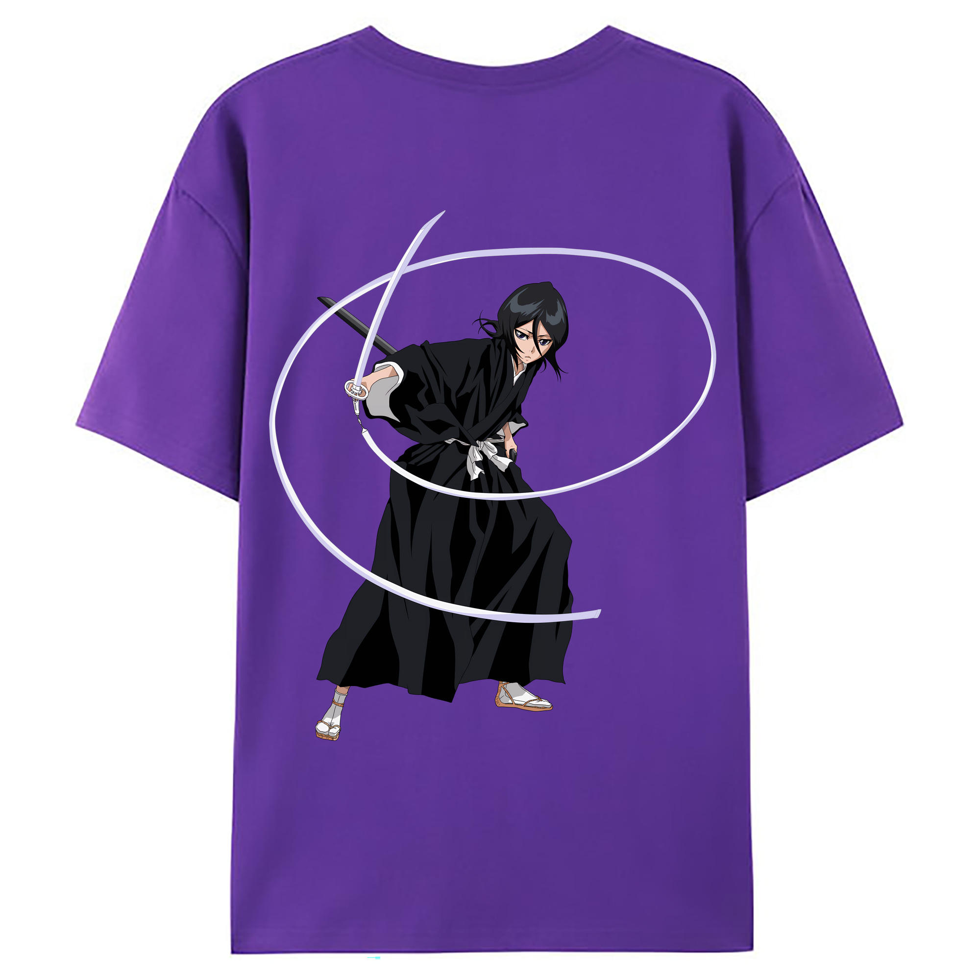 （画像用） ブリーチ 朽木ルキア BLEACH Kuchiki Rukia 綿100％ メンズ半袖Tシャツ（バックプリント） 通気性
