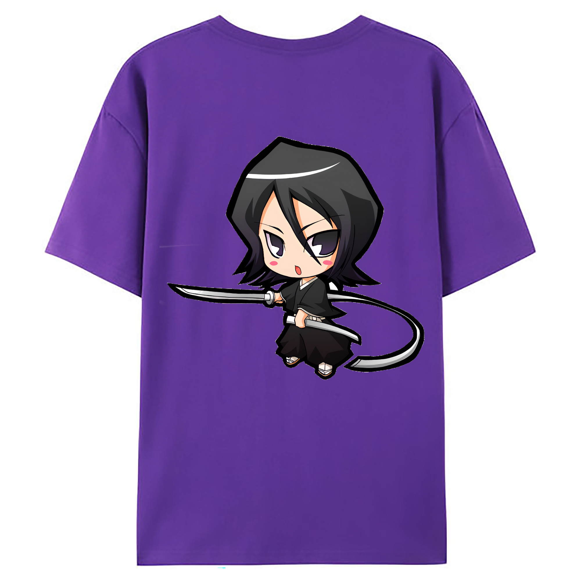 （画像用） ブリーチ 朽木ルキア BLEACH Kuchiki Rukia 綿100％ メンズ半袖Tシャツ（バックプリント） 通気性