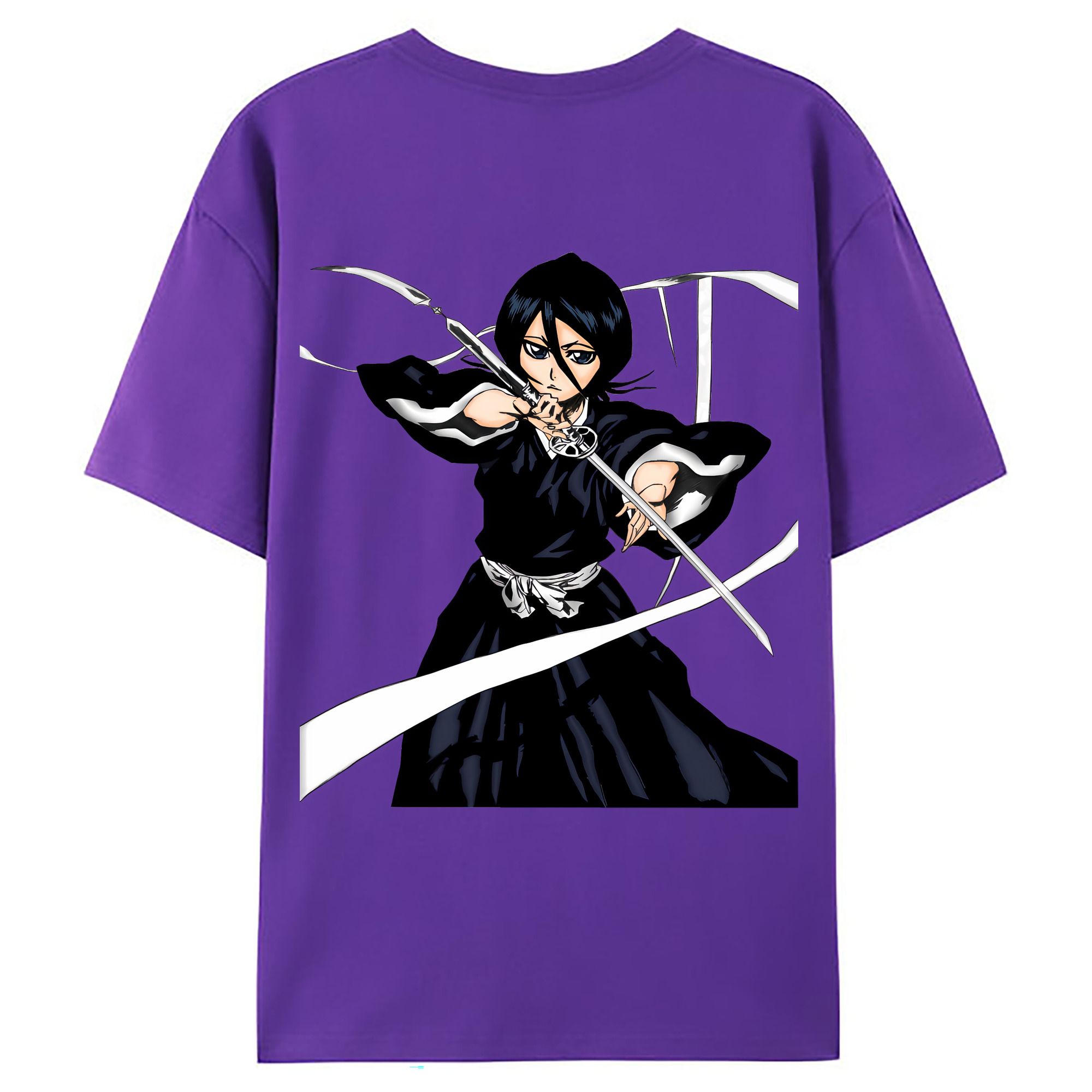 （画像用） ブリーチ 朽木ルキア BLEACH Kuchiki Rukia 綿100％ メンズ半袖Tシャツ（バックプリント） 通気性