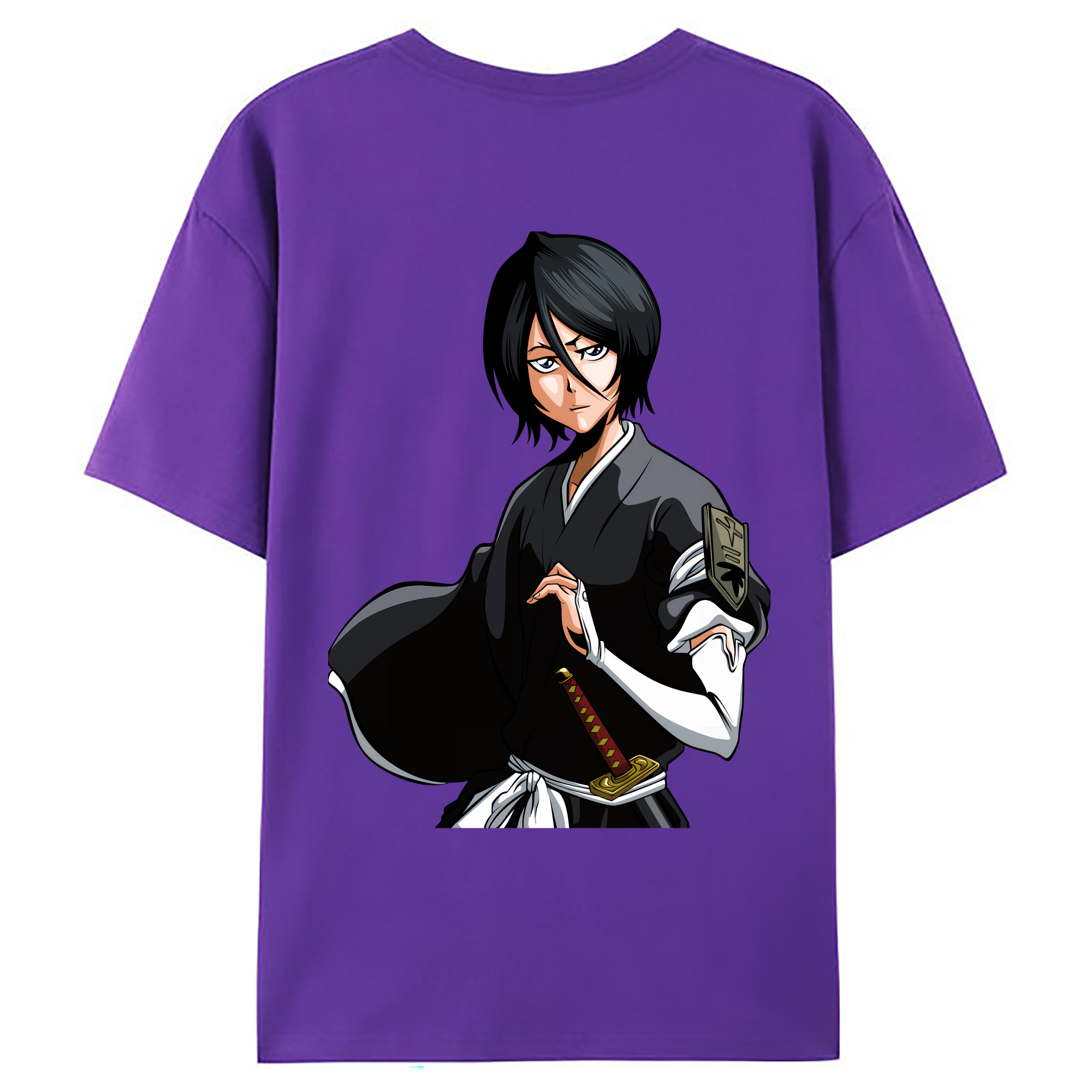 （画像用） ブリーチ 朽木ルキア BLEACH Kuchiki Rukia 綿100％ メンズ半袖Tシャツ（バックプリント） 通気性