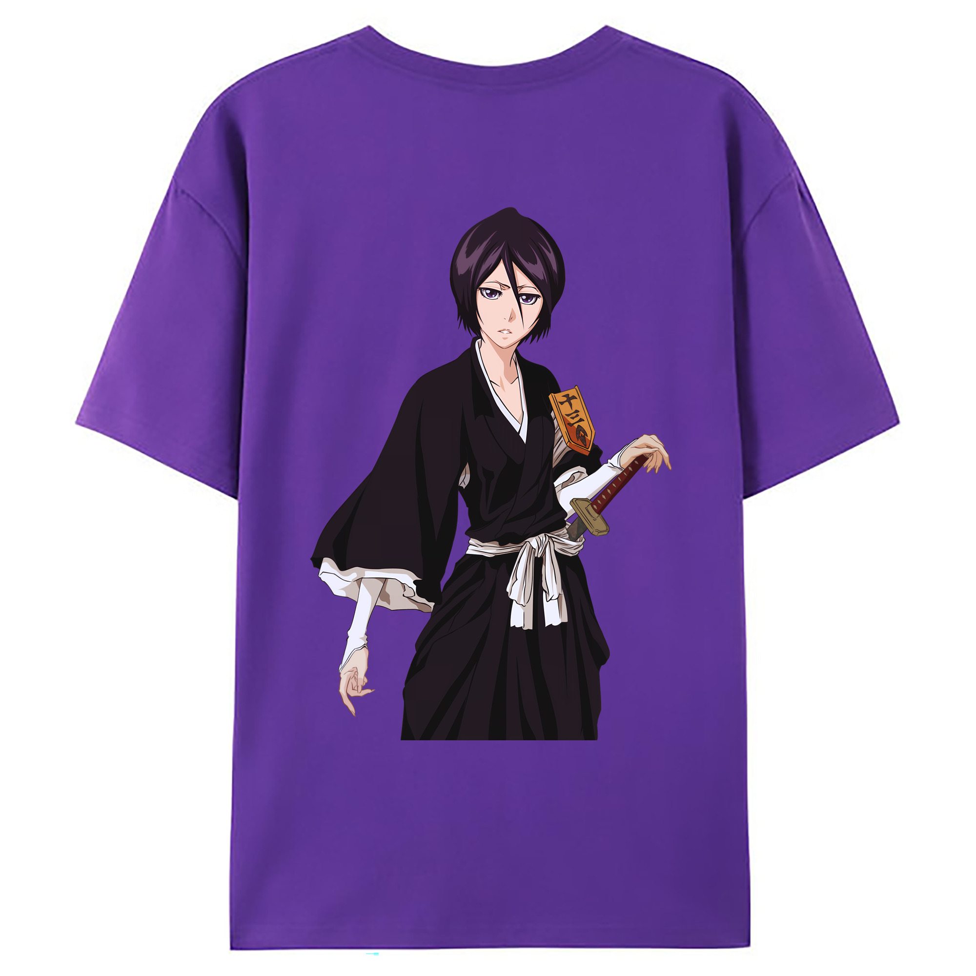 （画像用） ブリーチ 朽木ルキア BLEACH Kuchiki Rukia 綿100％ メンズ半袖Tシャツ（バックプリント） 通気性