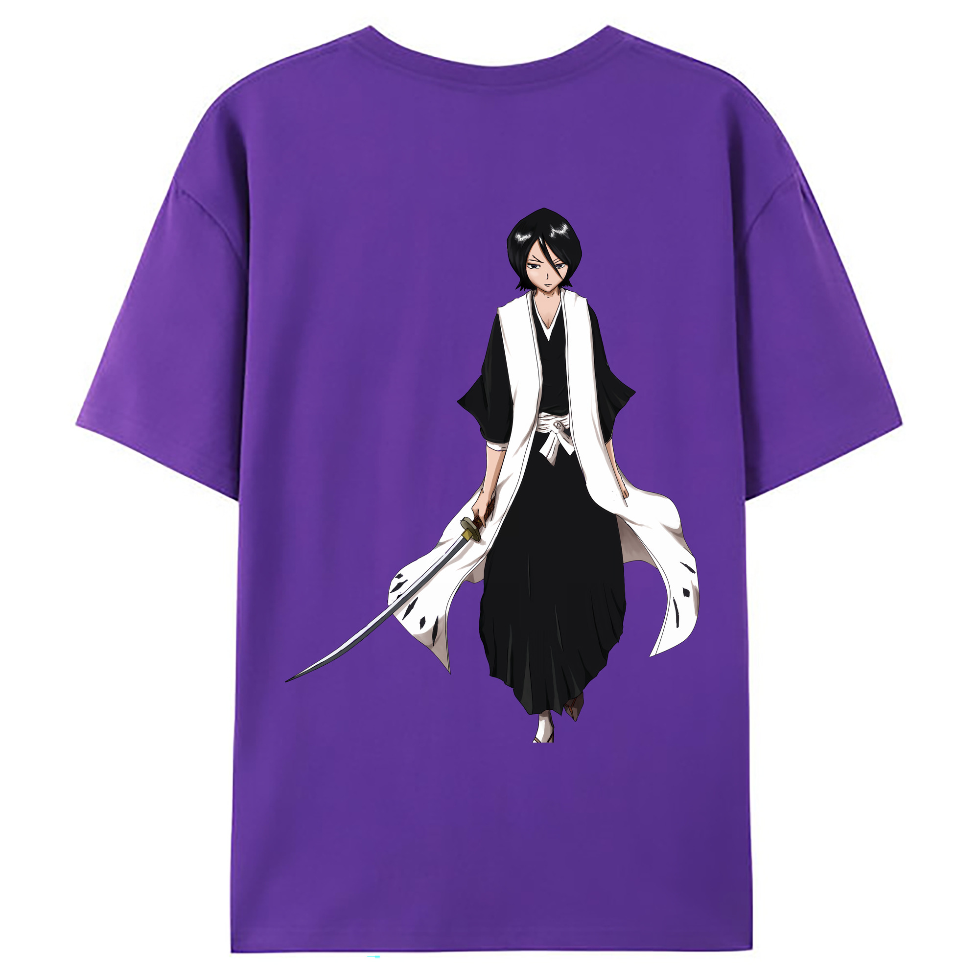 （画像用） ブリーチ 朽木ルキア BLEACH Kuchiki Rukia 綿100％ メンズ半袖Tシャツ（バックプリント） 通気性