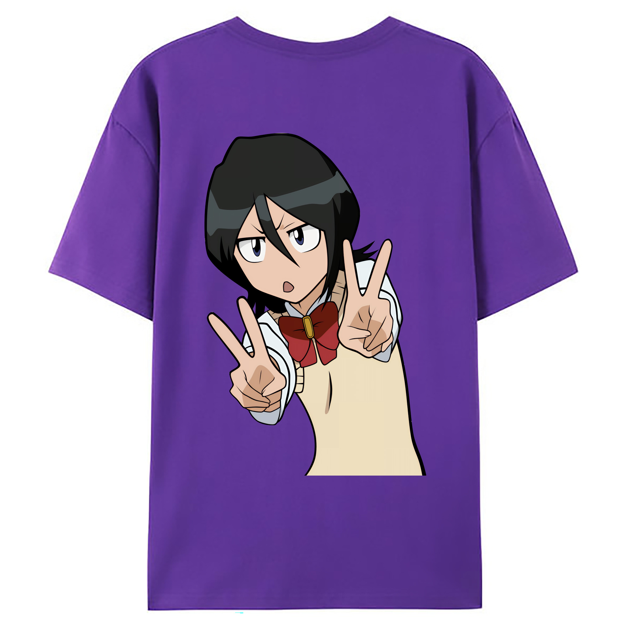 （画像用） ブリーチ 朽木ルキア BLEACH Kuchiki Rukia 綿100％ メンズ半袖Tシャツ（バックプリント） 通気性
