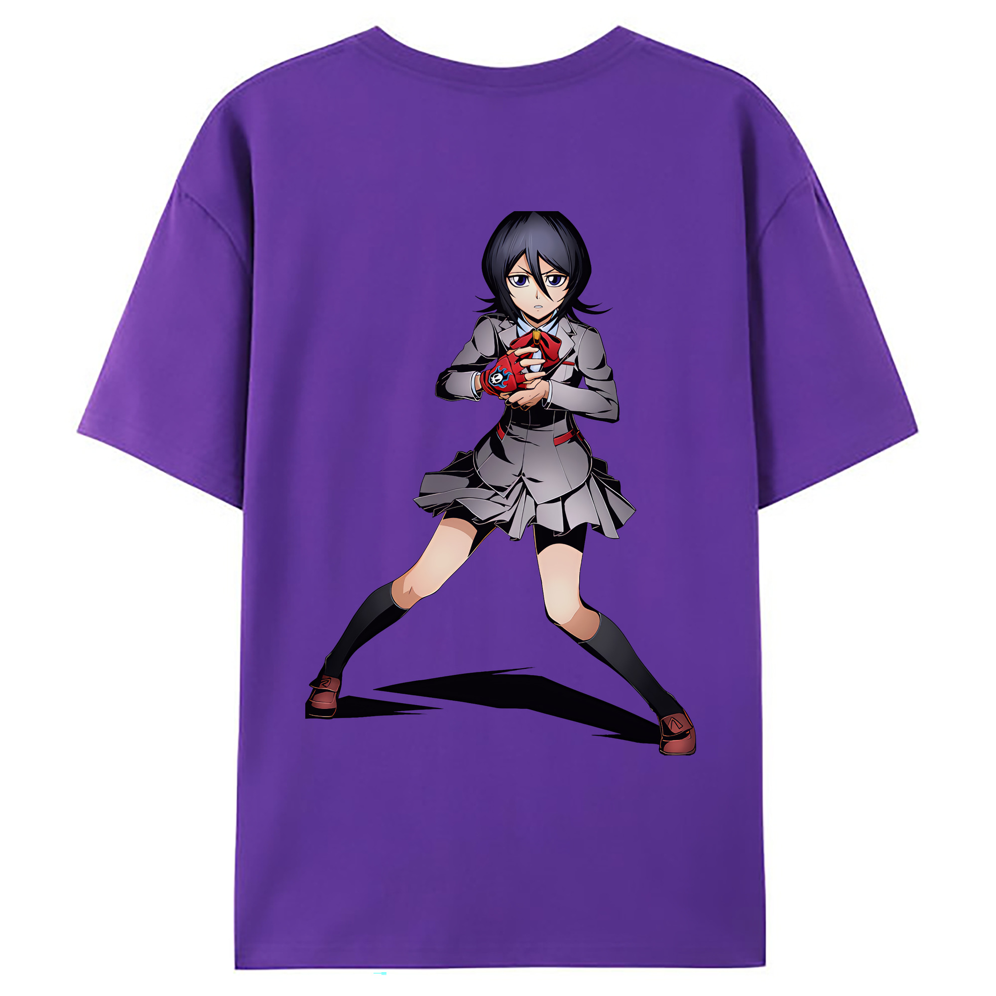 （画像用） ブリーチ 朽木ルキア BLEACH Kuchiki Rukia 綿100％ メンズ半袖Tシャツ（バックプリント） 通気性
