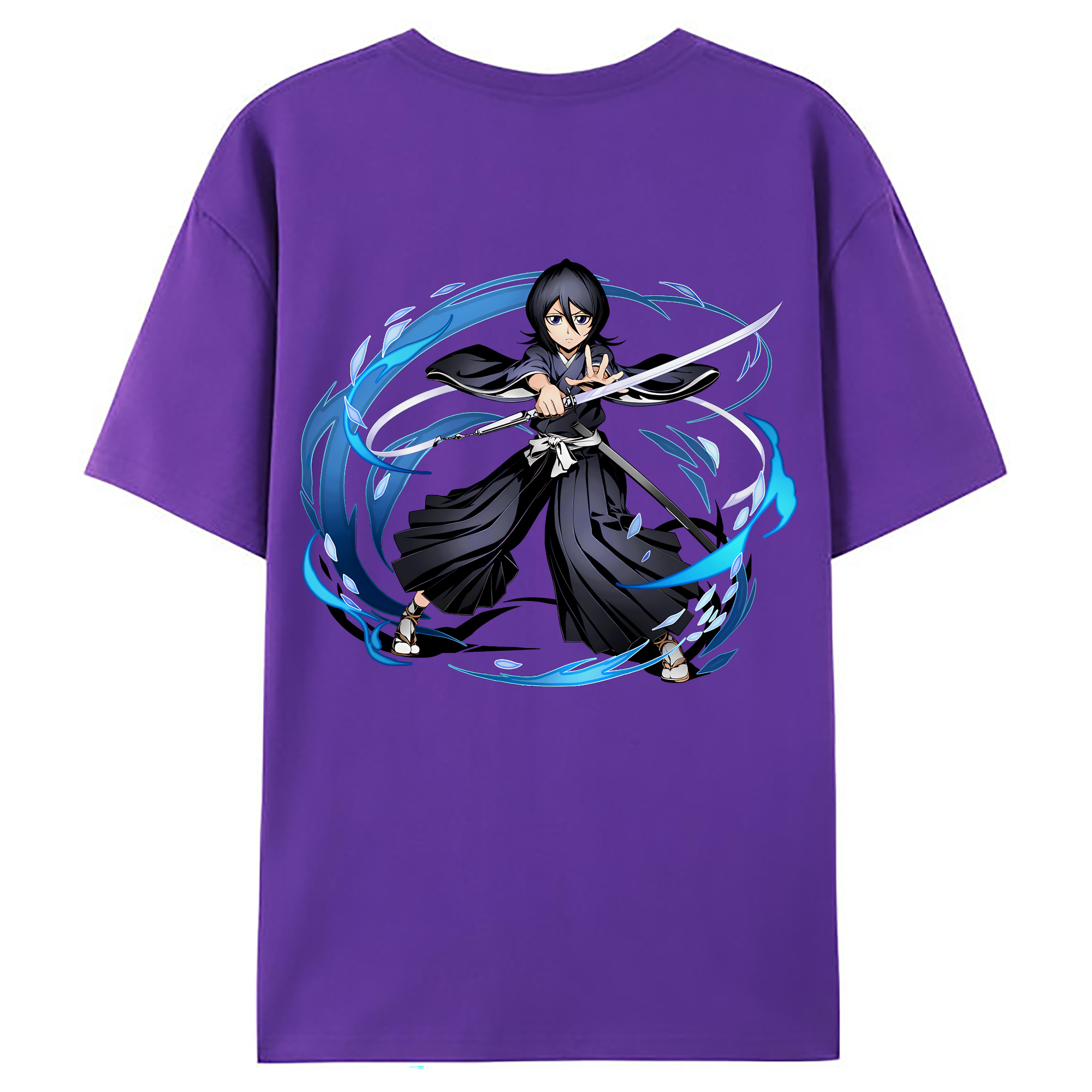 （画像用） ブリーチ 朽木ルキア BLEACH Kuchiki Rukia 綿100％ メンズ半袖Tシャツ（バックプリント） 通気性