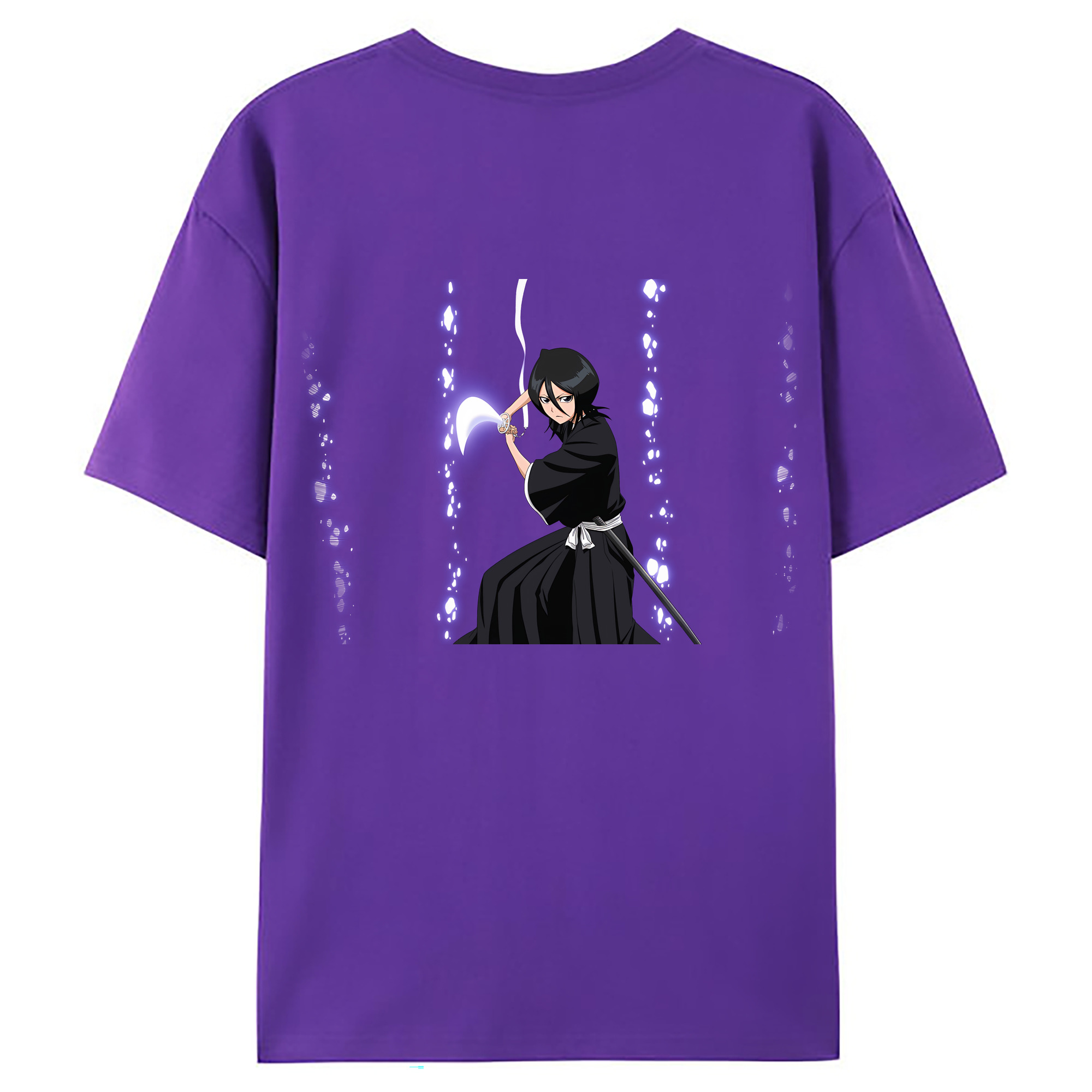 （画像用） ブリーチ 朽木ルキア BLEACH Kuchiki Rukia 綿100％ メンズ半袖Tシャツ（バックプリント） 通気性