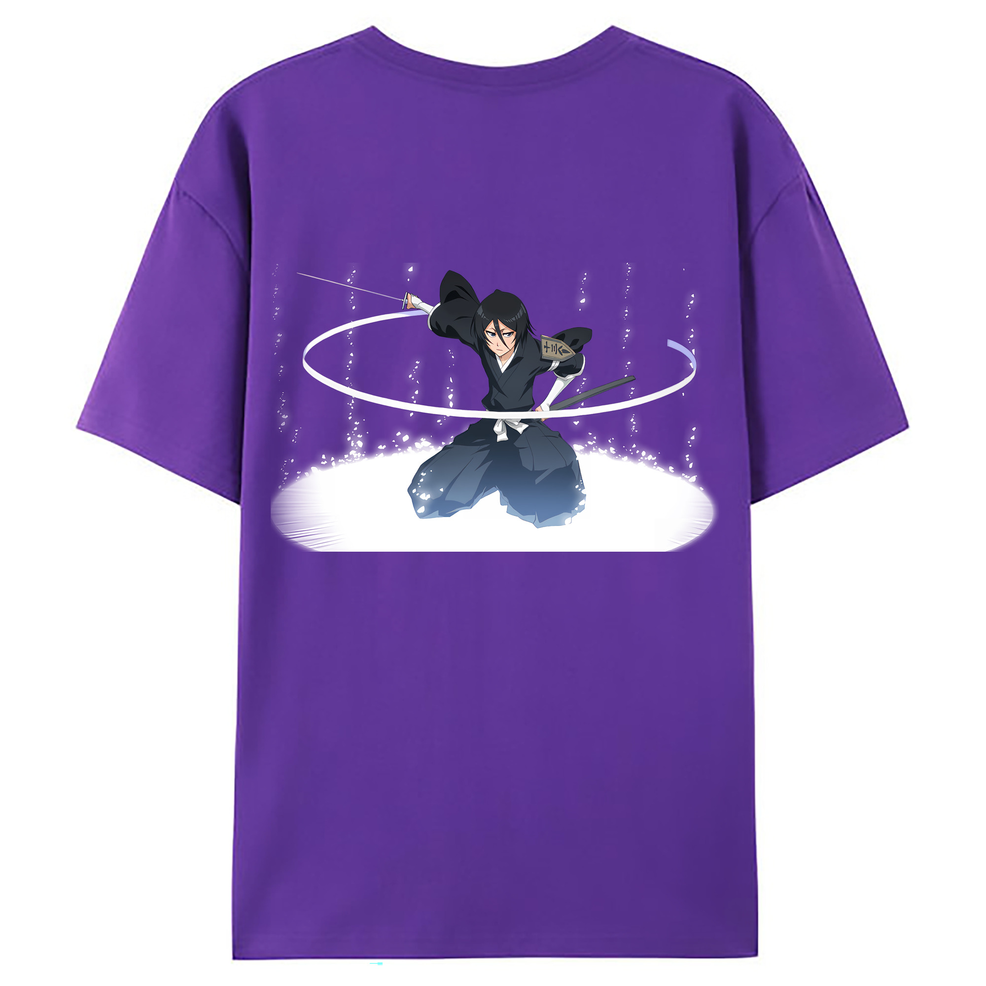 （画像用） ブリーチ 朽木ルキア BLEACH Kuchiki Rukia 綿100％ メンズ半袖Tシャツ（バックプリント） 通気性