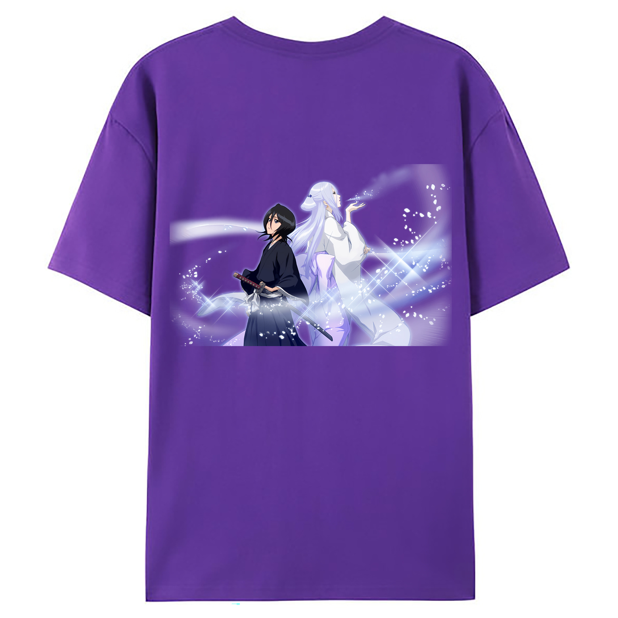（画像用） ブリーチ 朽木ルキア BLEACH Kuchiki Rukia 綿100％ メンズ半袖Tシャツ（バックプリント） 通気性