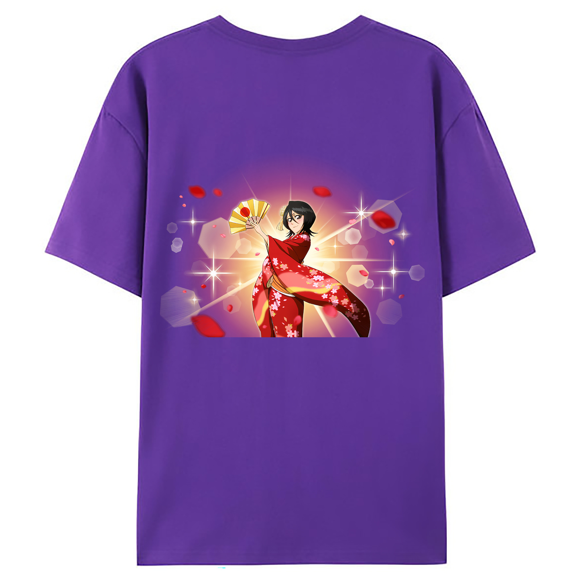 （画像用） ブリーチ 朽木ルキア BLEACH Kuchiki Rukia 綿100％ メンズ半袖Tシャツ（バックプリント） 通気性