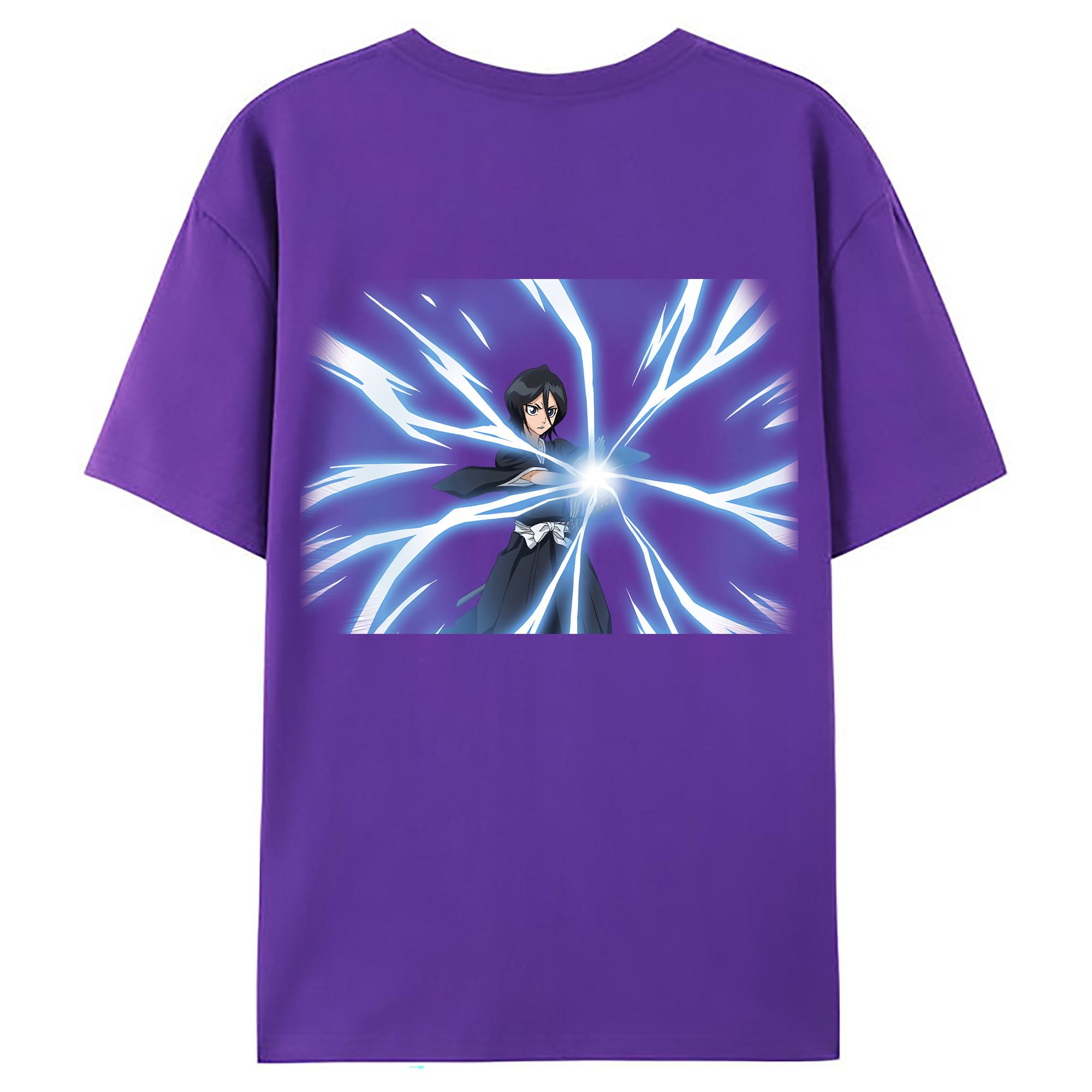 （画像用） ブリーチ 朽木ルキア BLEACH Kuchiki Rukia 綿100％ メンズ半袖Tシャツ（バックプリント） 通気性