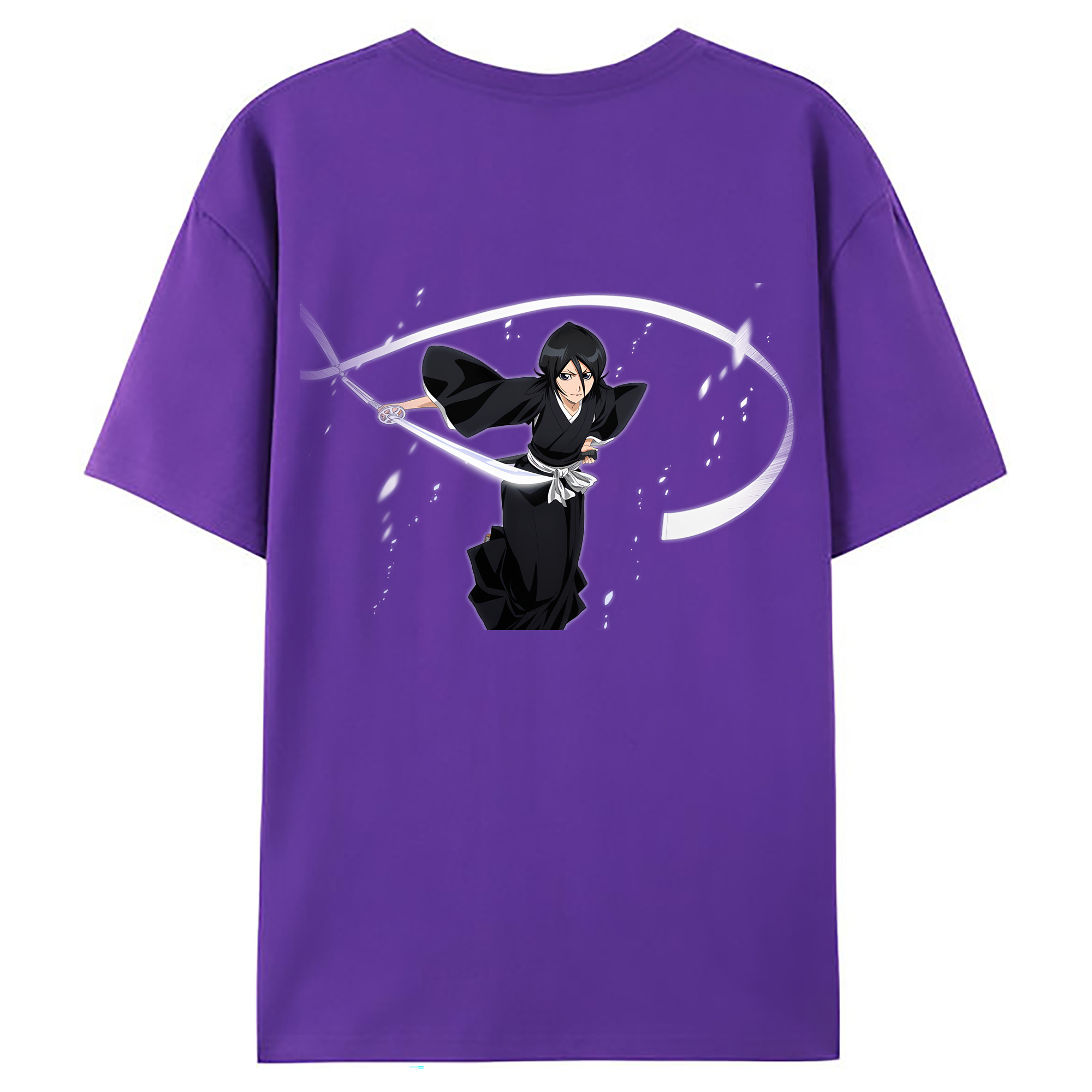 （画像用） ブリーチ 朽木ルキア BLEACH Kuchiki Rukia 綿100％ メンズ半袖Tシャツ（バックプリント） 通気性