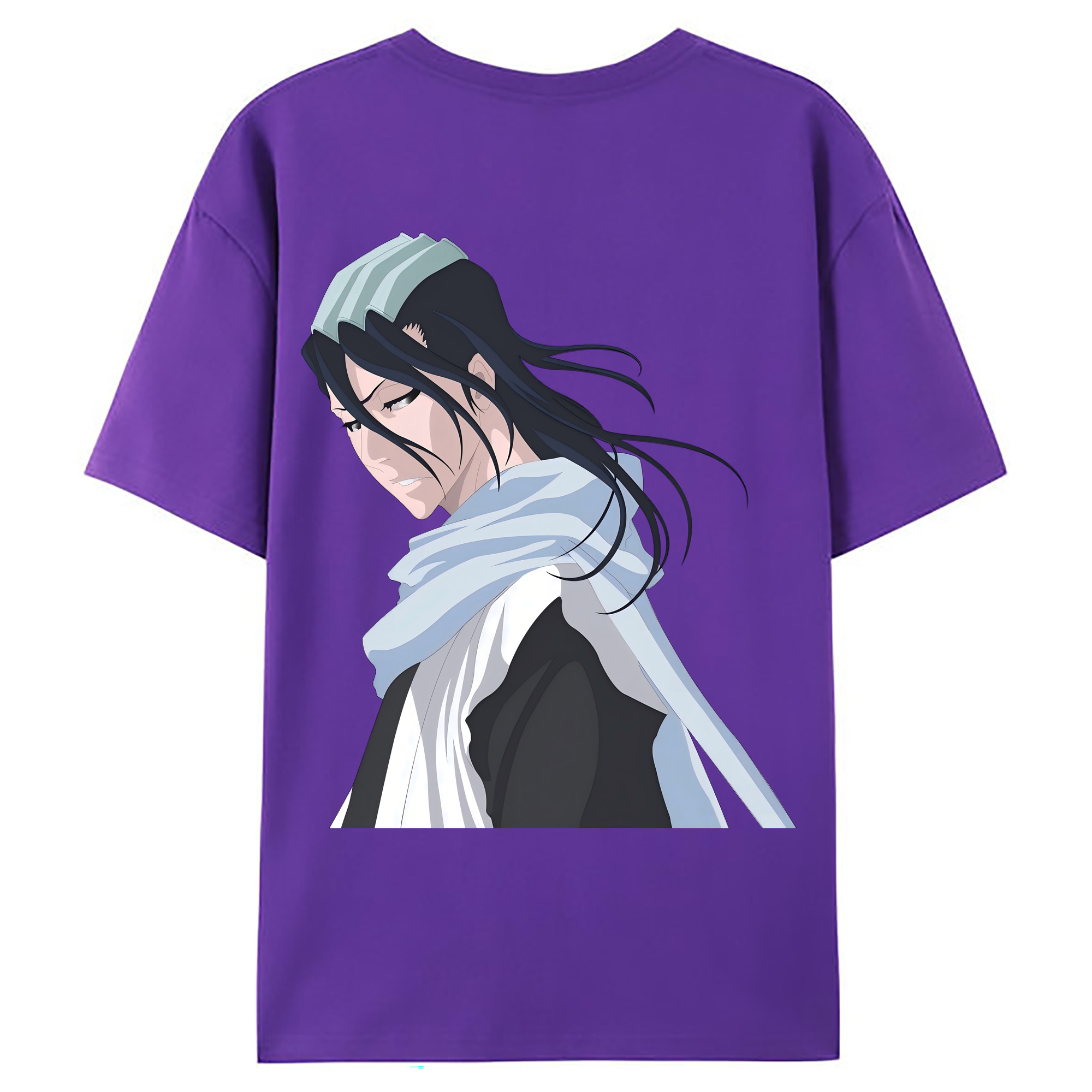 （画像用） ブリーチ くちき びゃくや BLEACH Kuchiki Byakuya 綿100％ メンズ半袖Tシャツ（バックプリント） 通気性