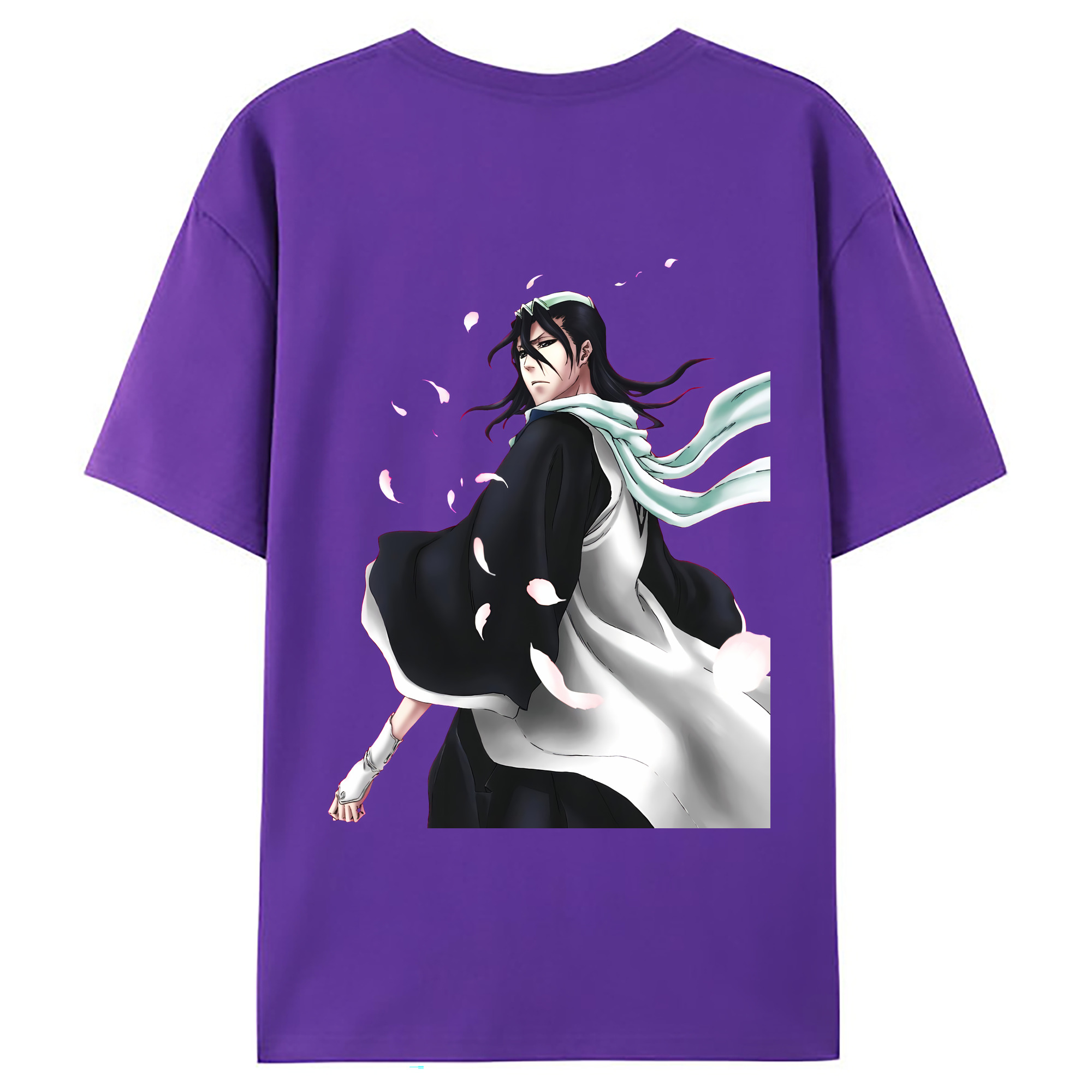 （画像用） ブリーチ くちき びゃくや BLEACH Kuchiki Byakuya 綿100％ メンズ半袖Tシャツ（バックプリント） 通気性