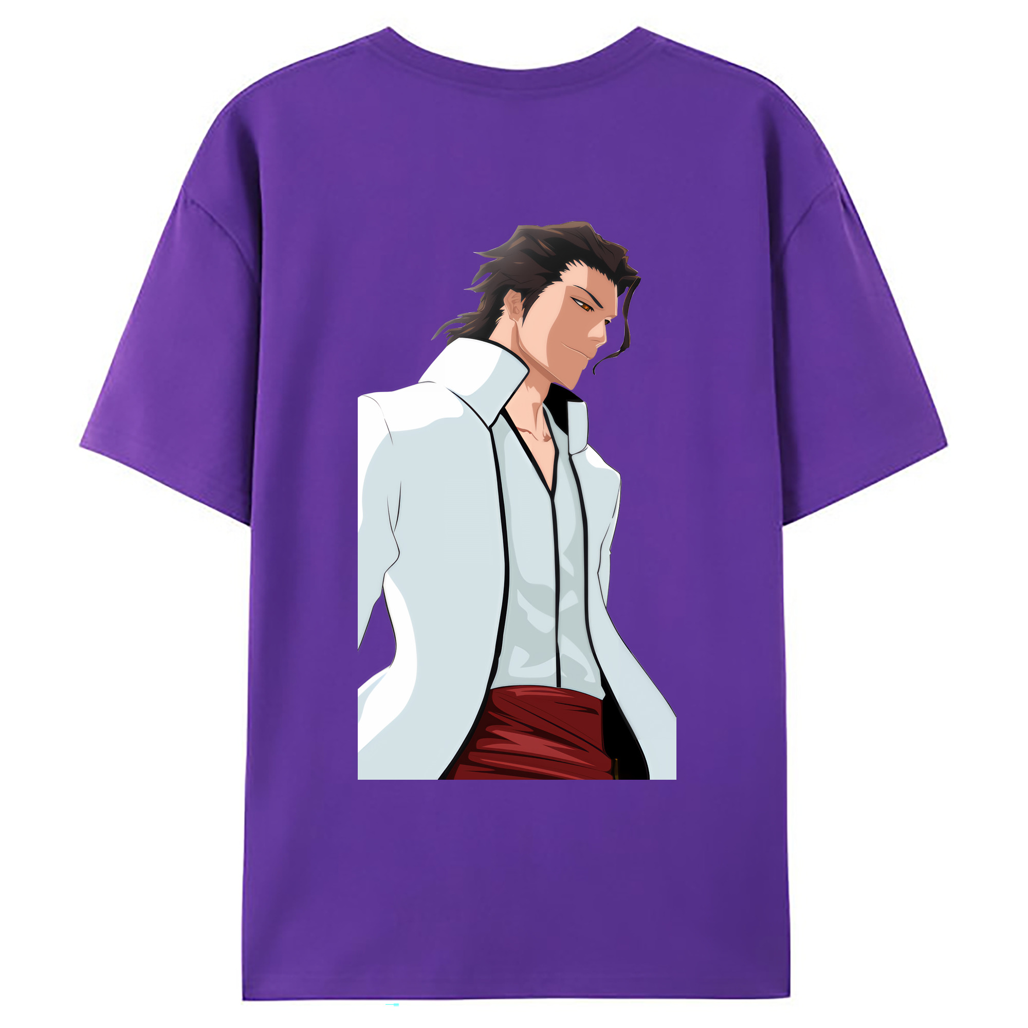 （画像用） ブリーチ 藍染 惣右介（あいぜん そうすけ） BLEACH Aizen Sousuke 綿100％ メンズ半袖Tシャツ（バックプリント） 通気性