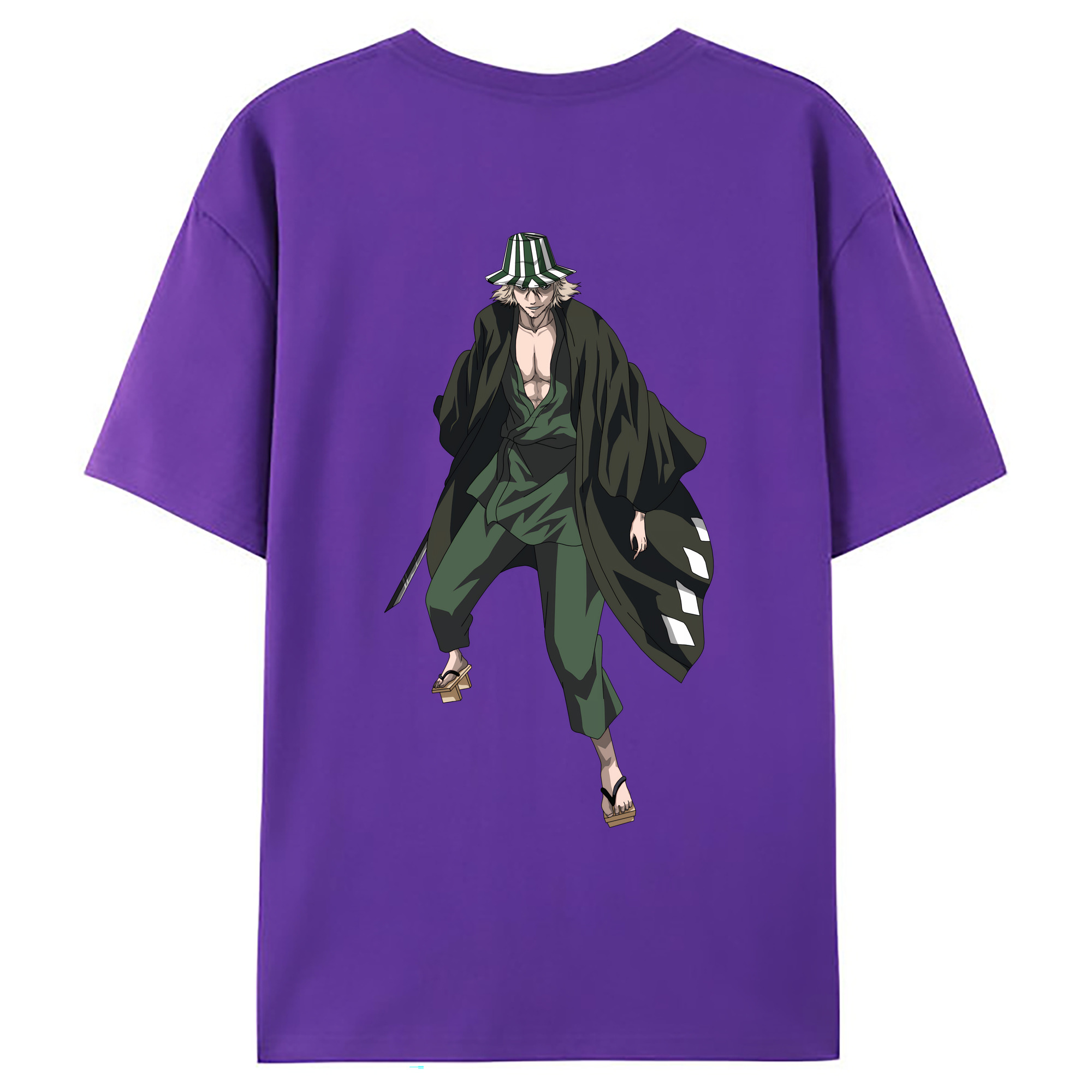 （画像用） "ブリーチ 浦原 喜助（うらはら きすけ） BLEACH Urahara Kisuke " 綿100％ メンズ半袖Tシャツ（バックプリント） 通気性