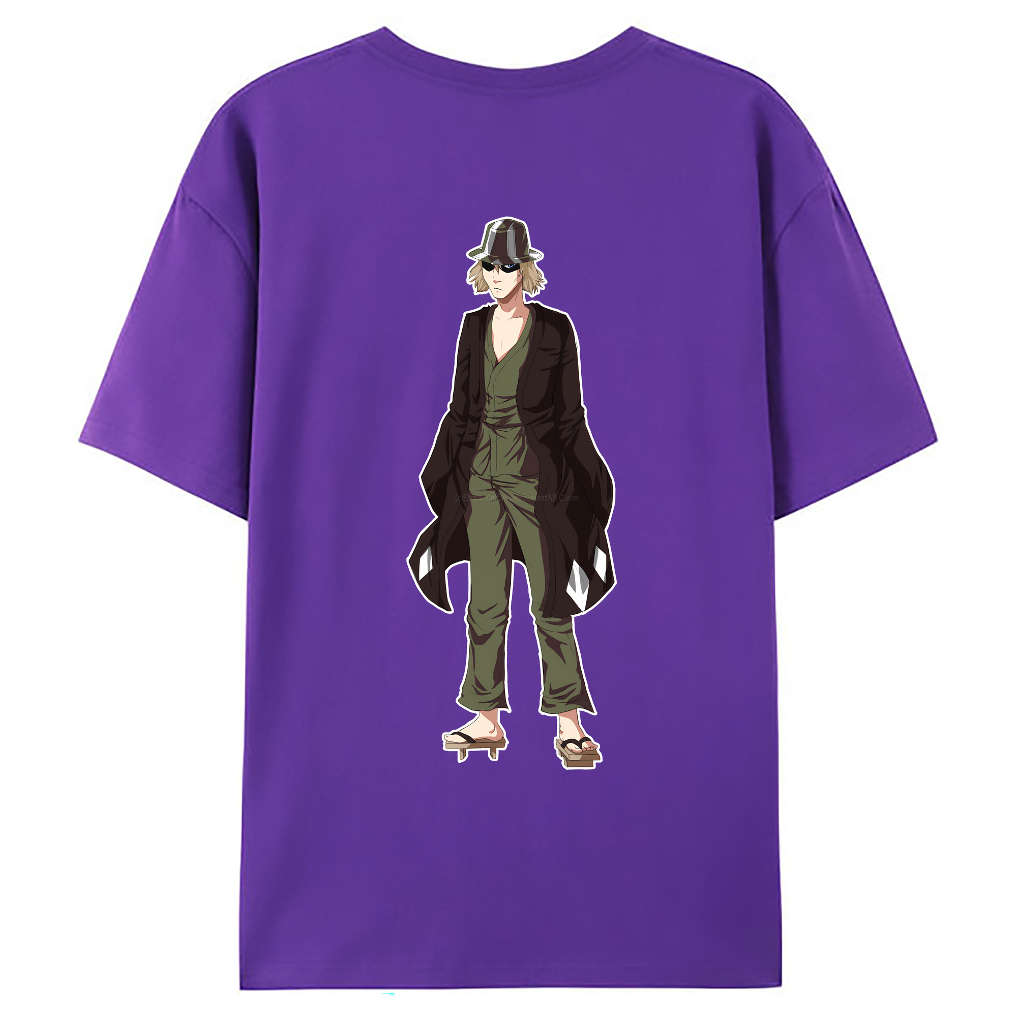 （画像用） "ブリーチ 浦原 喜助（うらはら きすけ） BLEACH Urahara Kisuke " 綿100％ メンズ半袖Tシャツ（バックプリント） 通気性