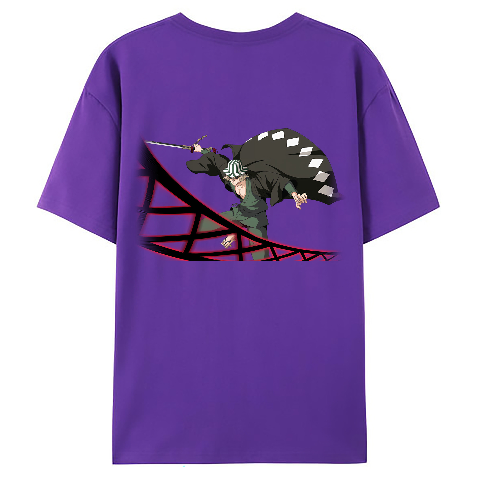 （画像用） "ブリーチ 浦原 喜助（うらはら きすけ） BLEACH Urahara Kisuke " 綿100％ メンズ半袖Tシャツ（バックプリント） 通気性