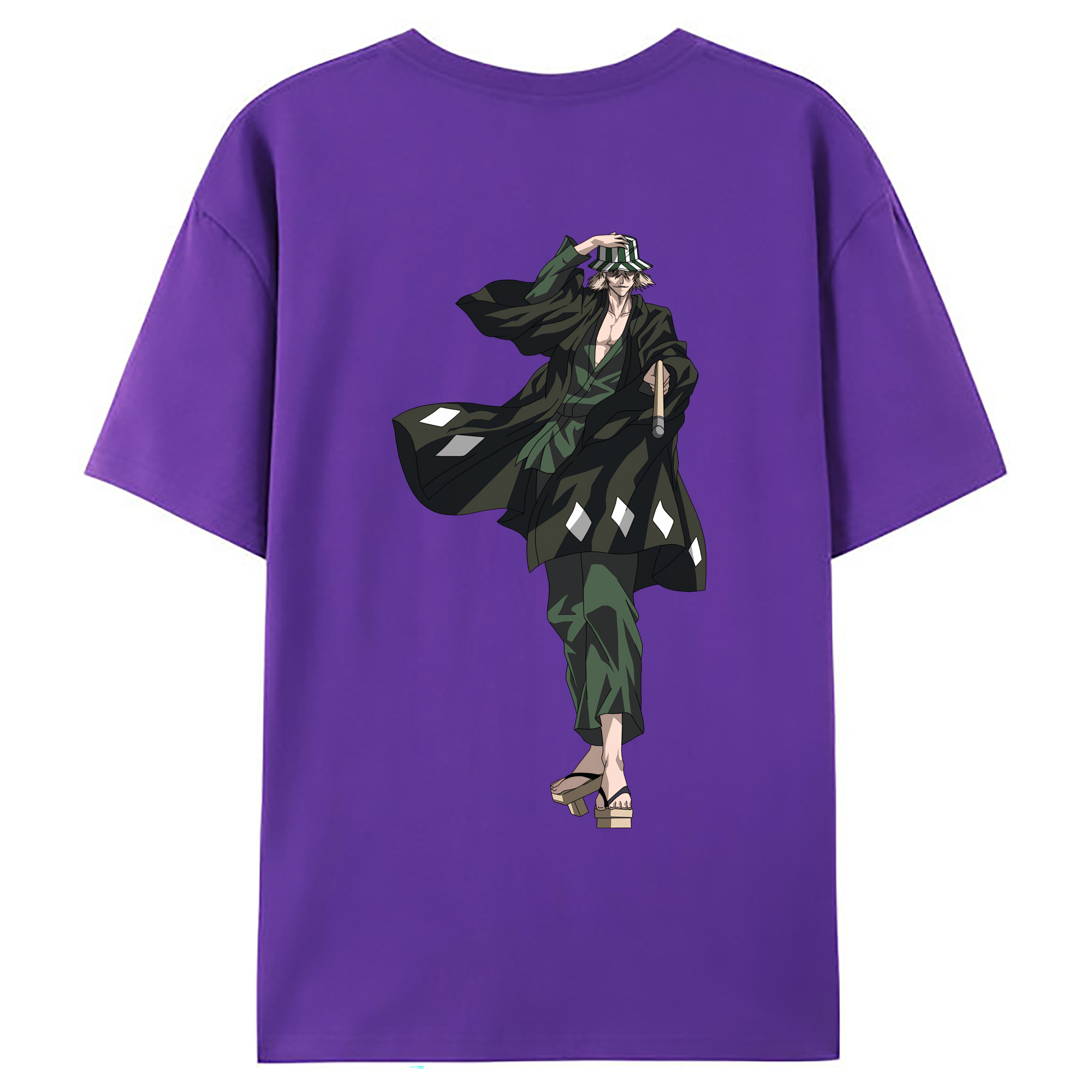（画像用） "ブリーチ 浦原 喜助（うらはら きすけ） BLEACH Urahara Kisuke " 綿100％ メンズ半袖Tシャツ（バックプリント） 通気性